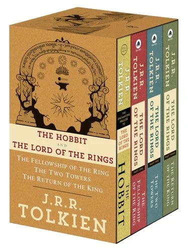 Book cover: J.R.R. Tolkien 4-Book Boxed Set: The Hobbit and The Lord of the Rings by J.R.R. Tolkien