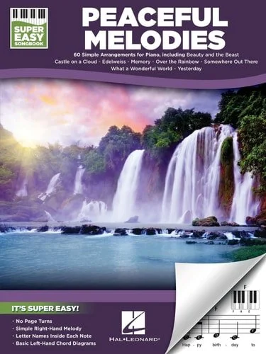 Book cover: Peaceful Melodies - Super Easy Piano Songbook by Hal Leonard Corp. Staff; Hal Leonard Corp. (COR)