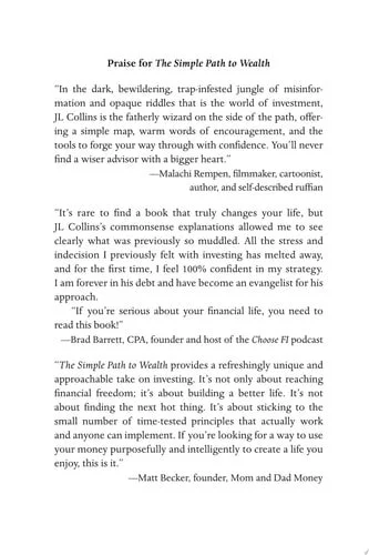 Book cover: The Simple Path to Wealth Your Road Map to Financial Independence and a Rich, Free Life by J L Collins