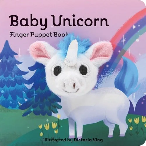 Book cover: Baby Unicorn: Finger Puppet Book: (Unicorn Puppet Book, Unicorn Book for Babies, Tiny Finger Puppet Books) (Baby Animal Finger Puppets, 13) by Chronicle Books