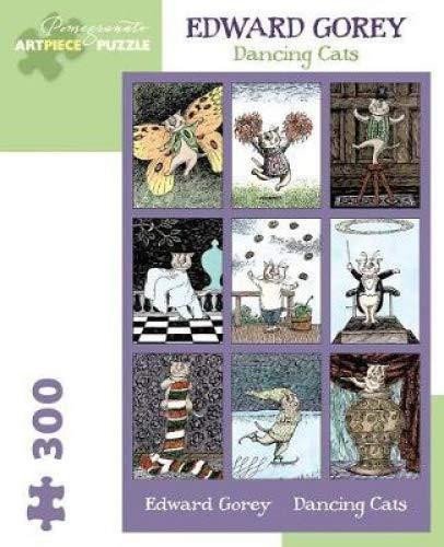 Book cover: Edward Gorey Dancing Cats 300-Piece Jigsaw Puzzle by Edward Gorey