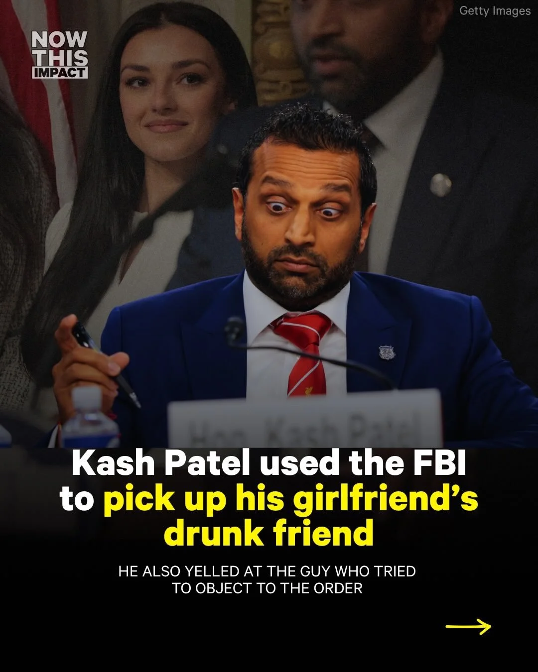 They can&rsquo;t fund healthcare, but somehow have money to cover this??? 🙄
&mdash;&mdash;
#Repost from @nowthisimpact 

Does abusing taxpayer money make you feel like more of a man, Patel?