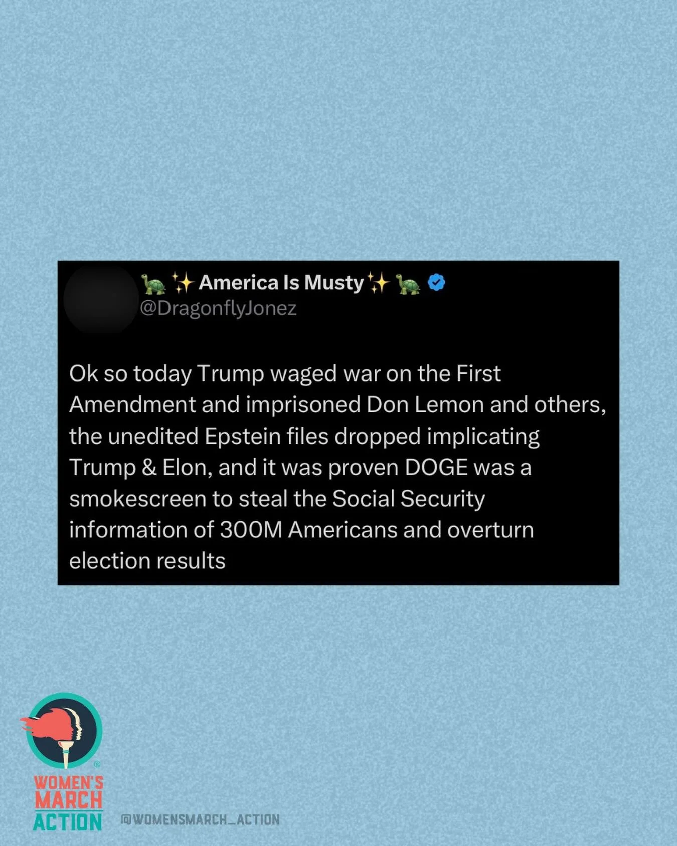 None of this is normal. We must continue to speak out and hold them accountable. 

✍️: @/dragonflyjonez
