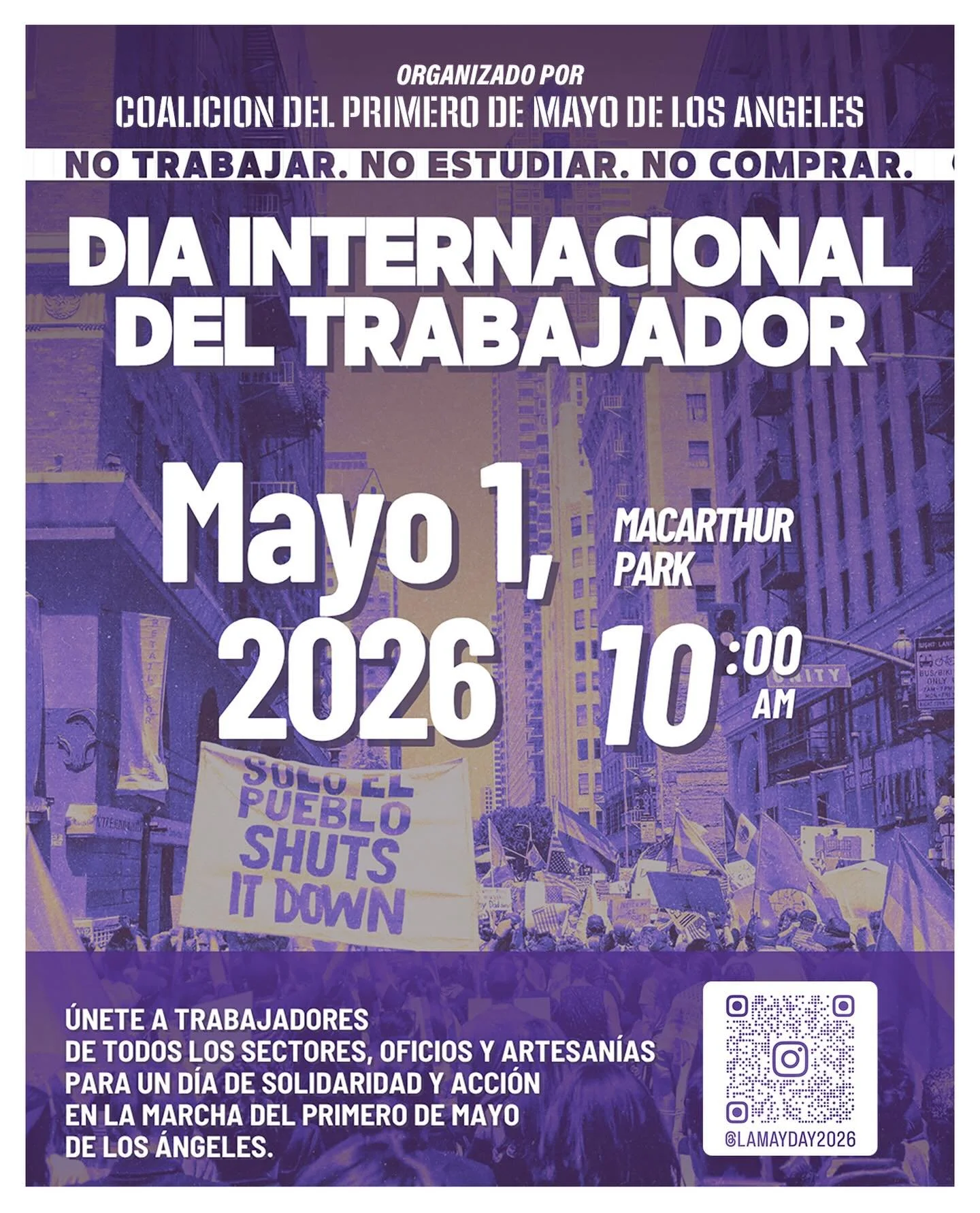 🚨 TODAY &mdash; we&rsquo;re shutting it down. Join us and the MayDay Coalition in Los Angeles for the 2026 #MayDay March. ✊🦋

We&rsquo;re in the streets because silence is not an option. #MayDay has always been about fair pay, safe workplaces, and 