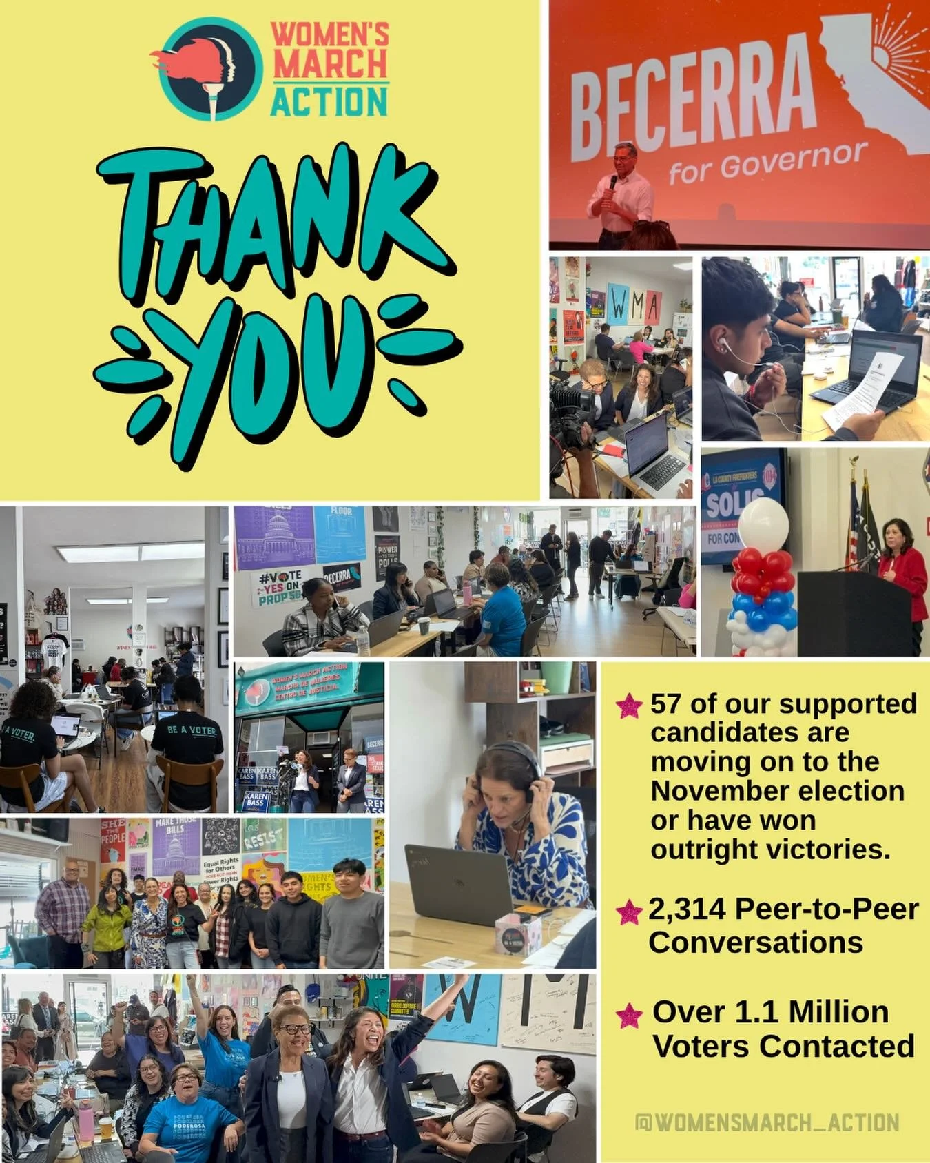 THANK YOU!! 🩷

Over the past several months, volunteers from across California joined us in one shared mission: getting out the vote. From local city council races to mayoral contests, legislative seats, and the Governor&rsquo;s race, we were in the