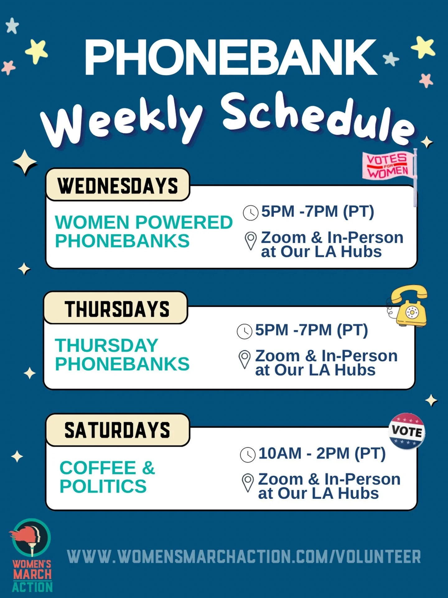 📞 WEEKLY PHONEBANKS ARE HERE!

We&rsquo;re making calls every week through Election Day to mobilize voters and support candidates fighting for our communities.

Join us:
📅 Wednesdays &amp; Thursdays | 5&ndash;7 PM PT
📅 Saturdays | 10 AM&ndash;2 PM