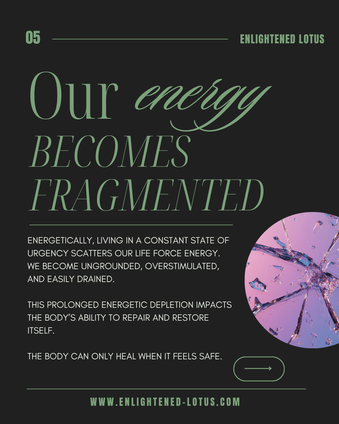 Our energy becomes fragmented