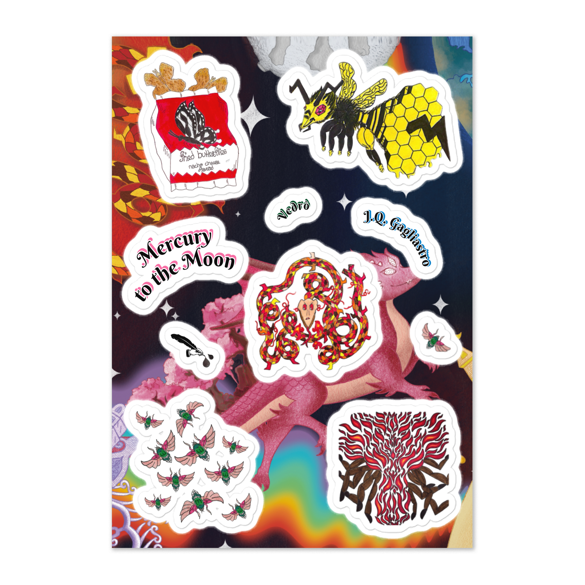 Mercury to the Moon Sticker Sheet: Vedrò's Collection