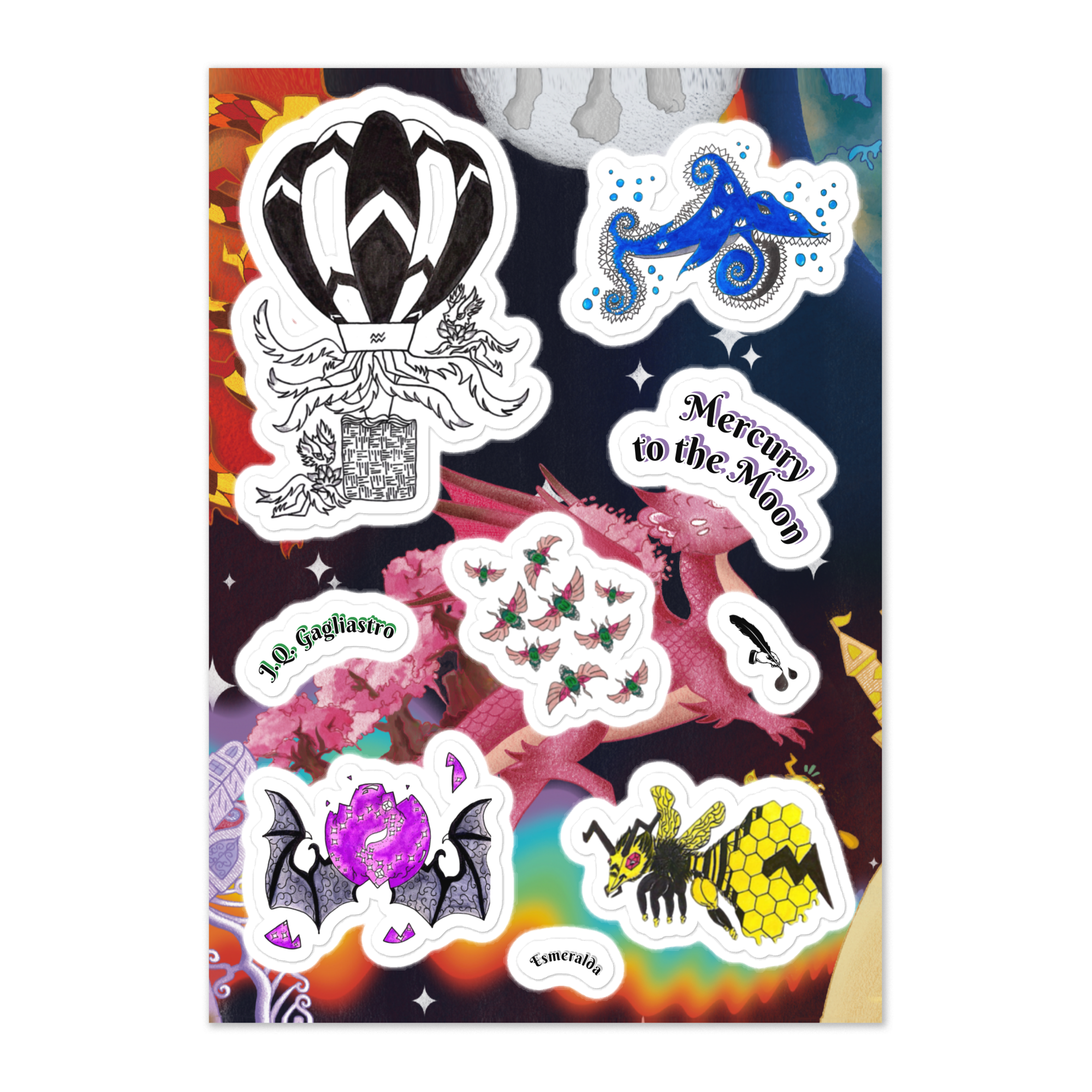 Mercury to the Moon Sticker Sheet: Esmeralda's Collection
