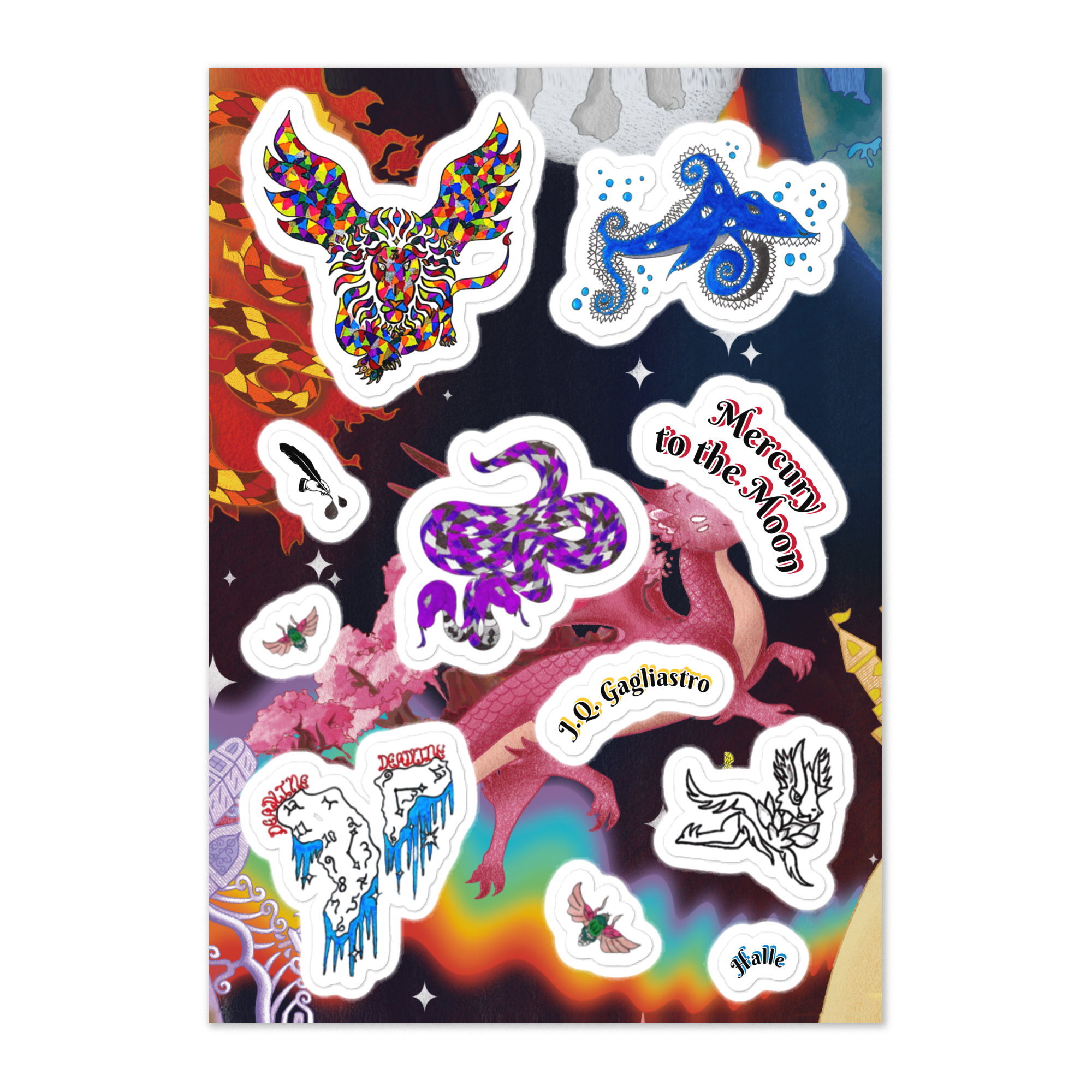 Mercury to the Moon Sticker Sheet: Halle's Collection