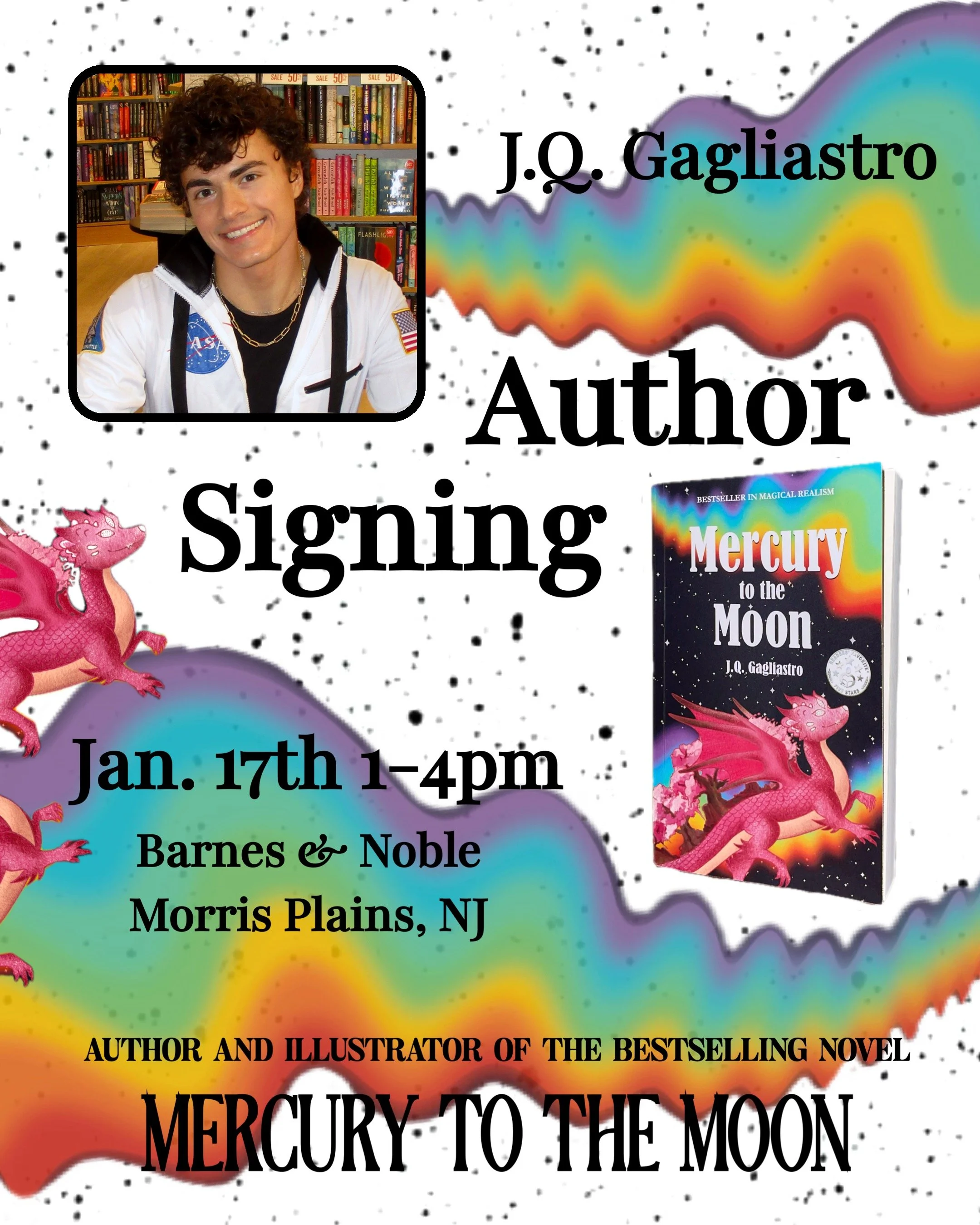 jq gagliastro books signing barnes and noble morris plains nj new jersey Mercury to the Moon by J.Q. Gagliastro fantasy books