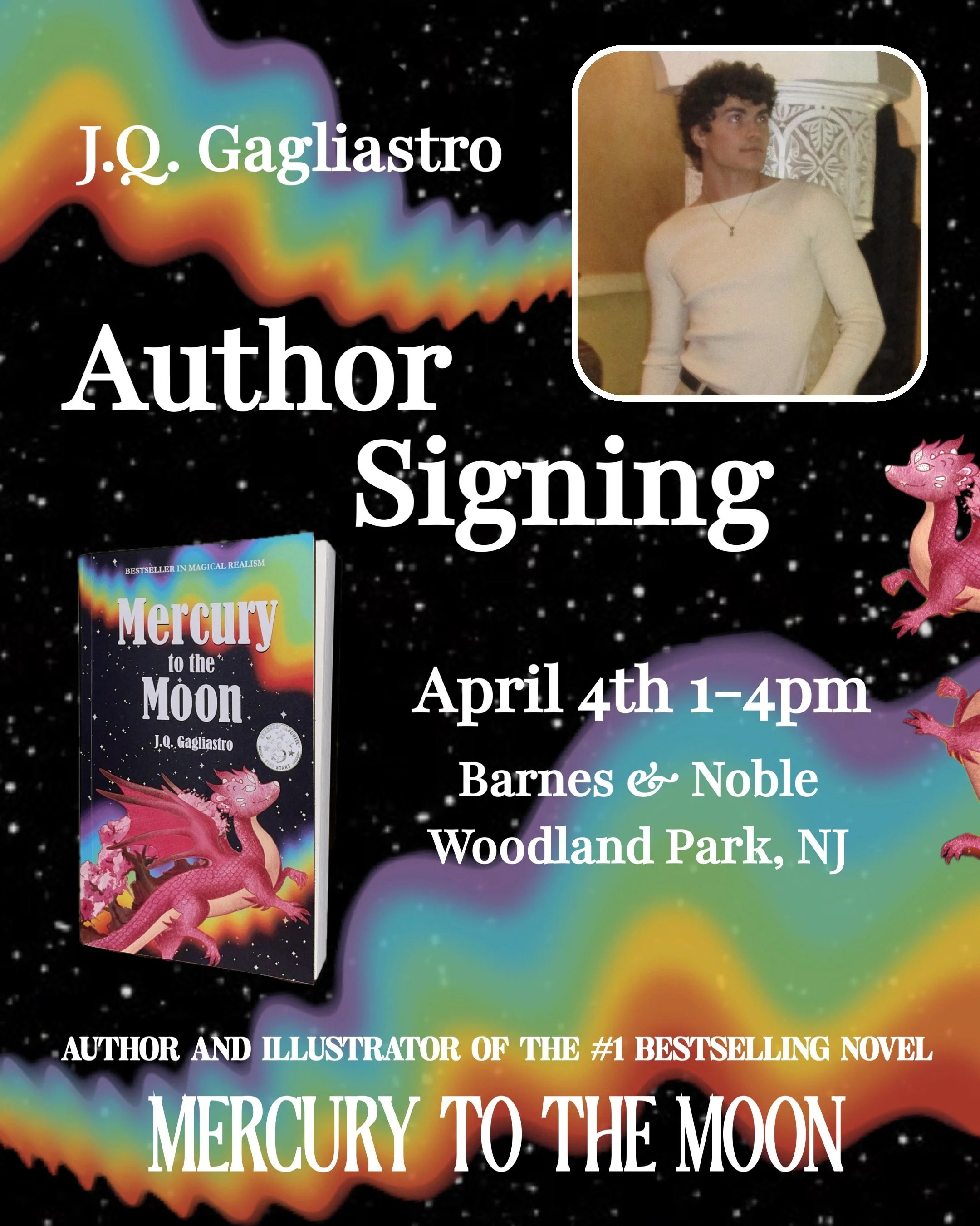 jq gagliastro book signing barnes and noble woodland park nj new jersey Mercury to the Moon by J.Q. Gagliastro barnes &amp; noble fantasy books