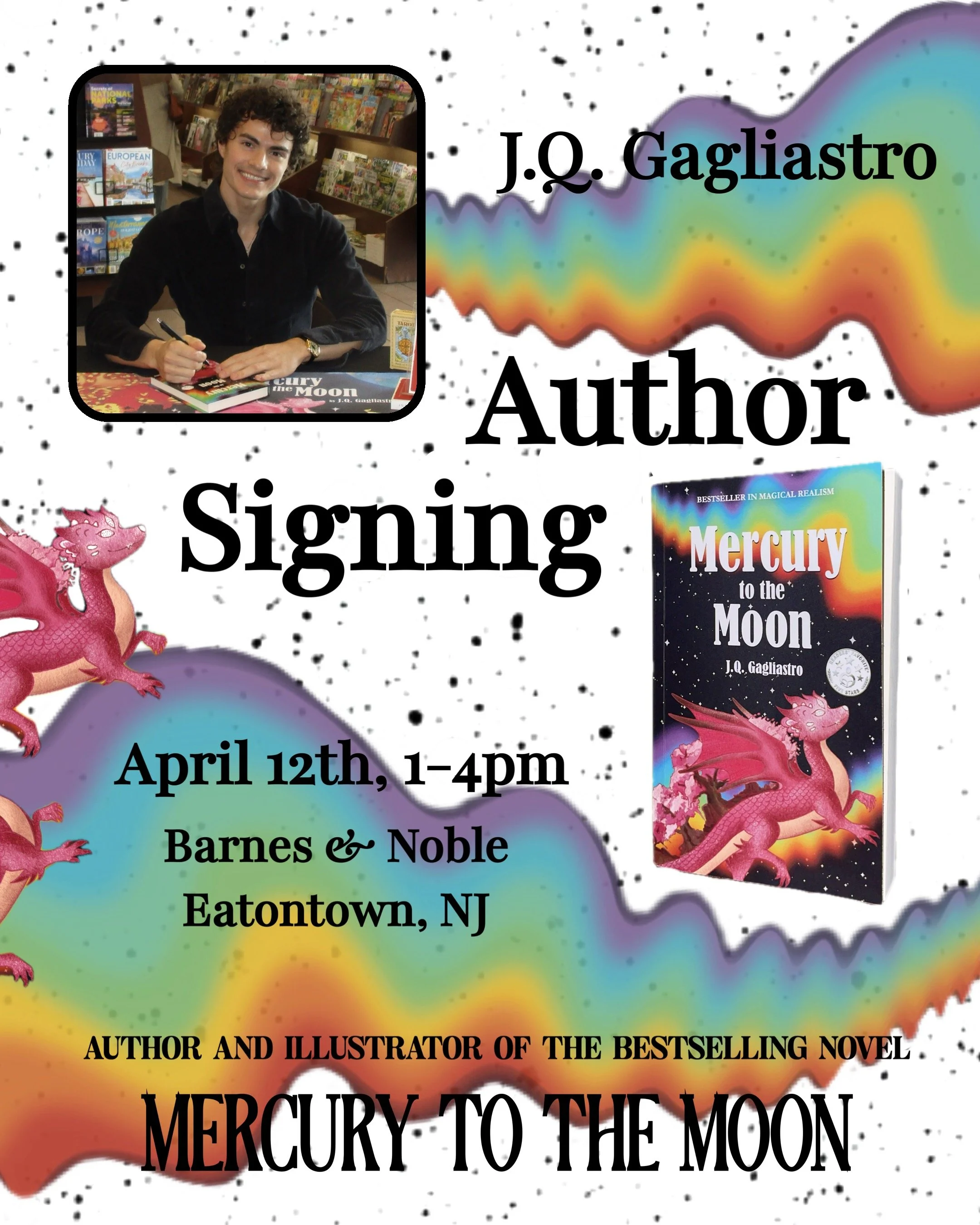 jq gagliastro books signing barnes and noble eatontown nj monmouth mall new jersey Mercury to the Moon by J.Q. Gagliastro barnes &amp; noble fantasy books