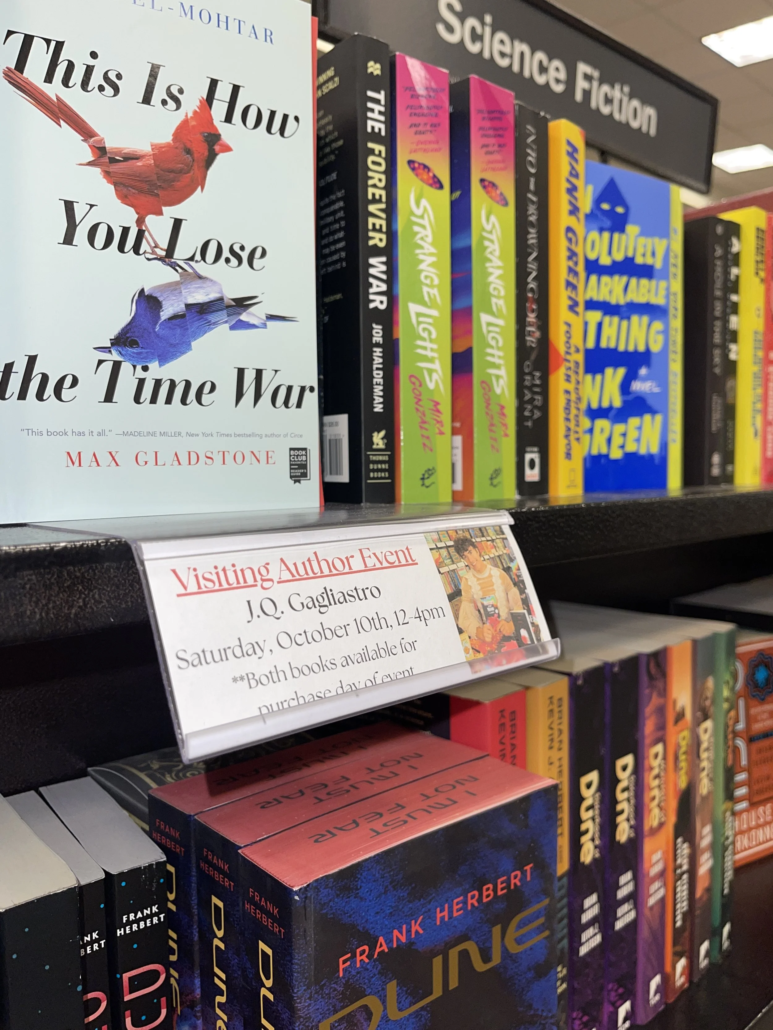 jq gagliastro book author signing ithaca new york barnes and noble