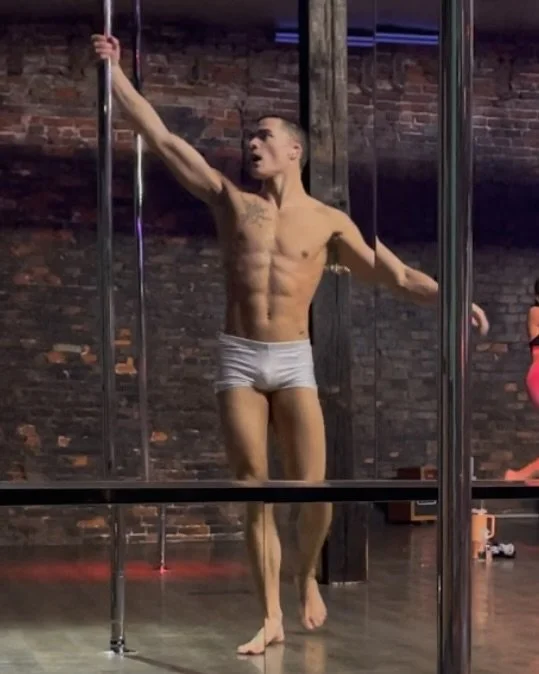 gay male stripper pole dancer in Philly striptease J.Q. Gagliastro