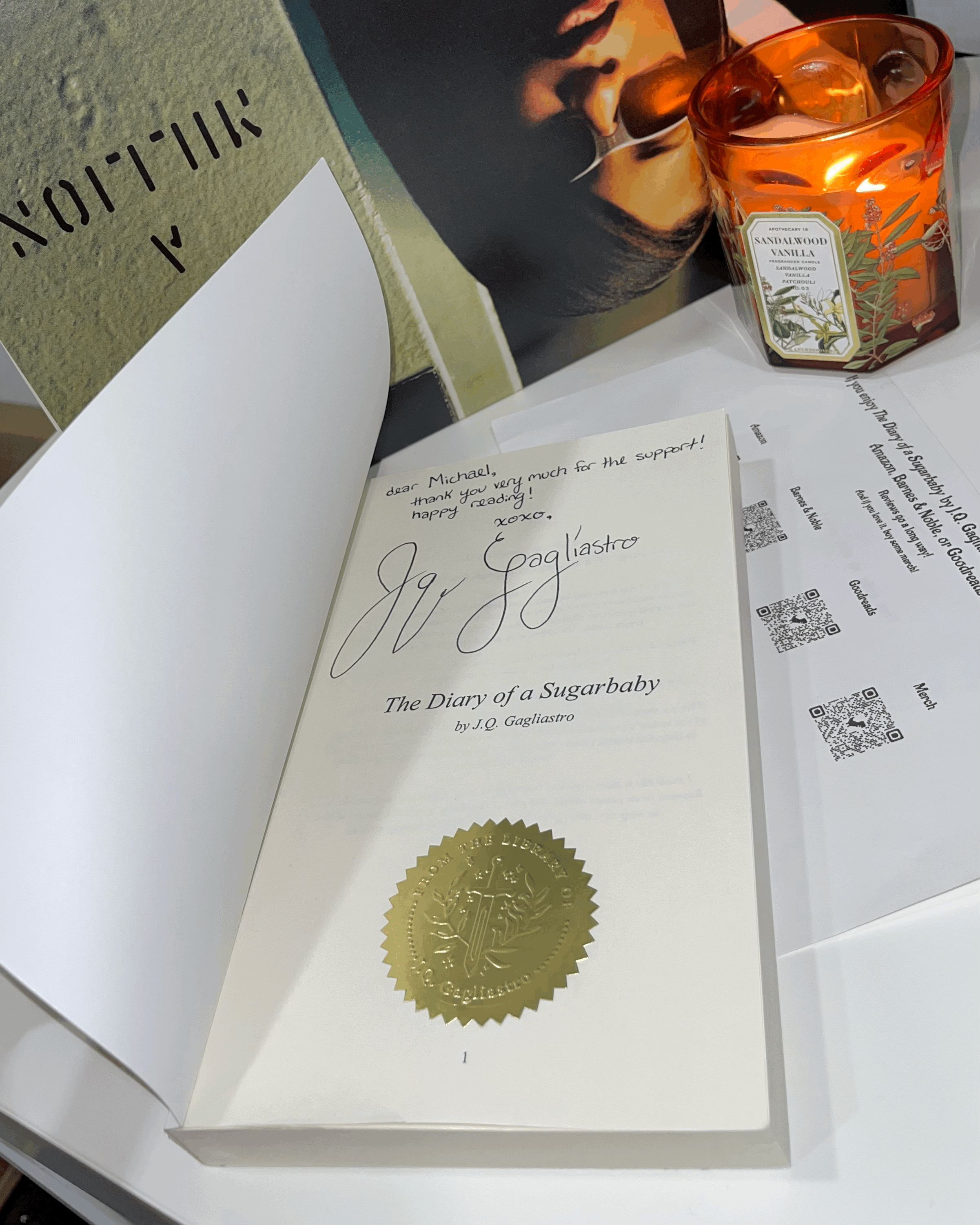 jq gagliastro signed copy diary of a sugarbaby