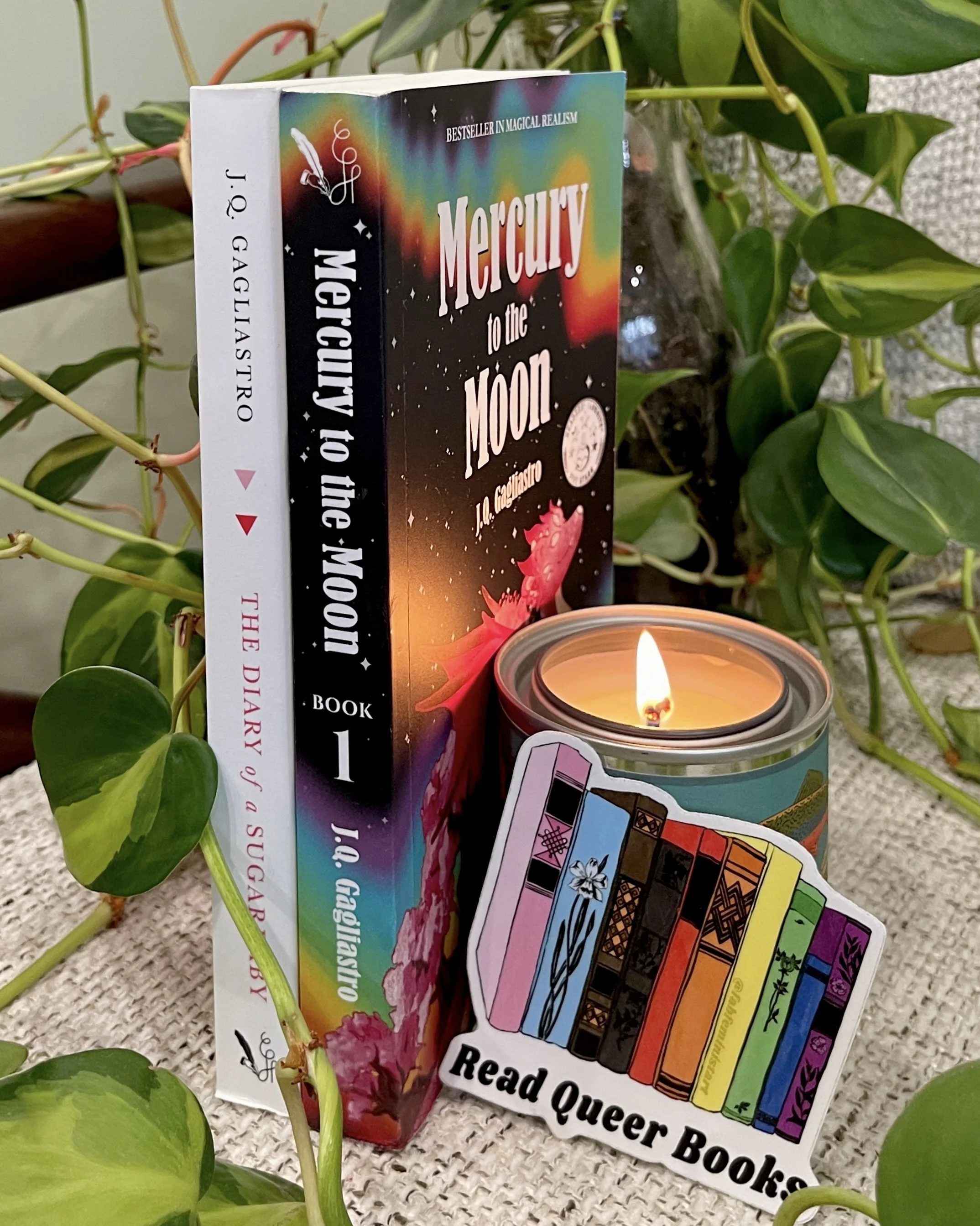 Mercury to the Moon by J.Q. Gagliastro duel set books ya fantasy and The Diary of a Sugarbaby adult political fiction