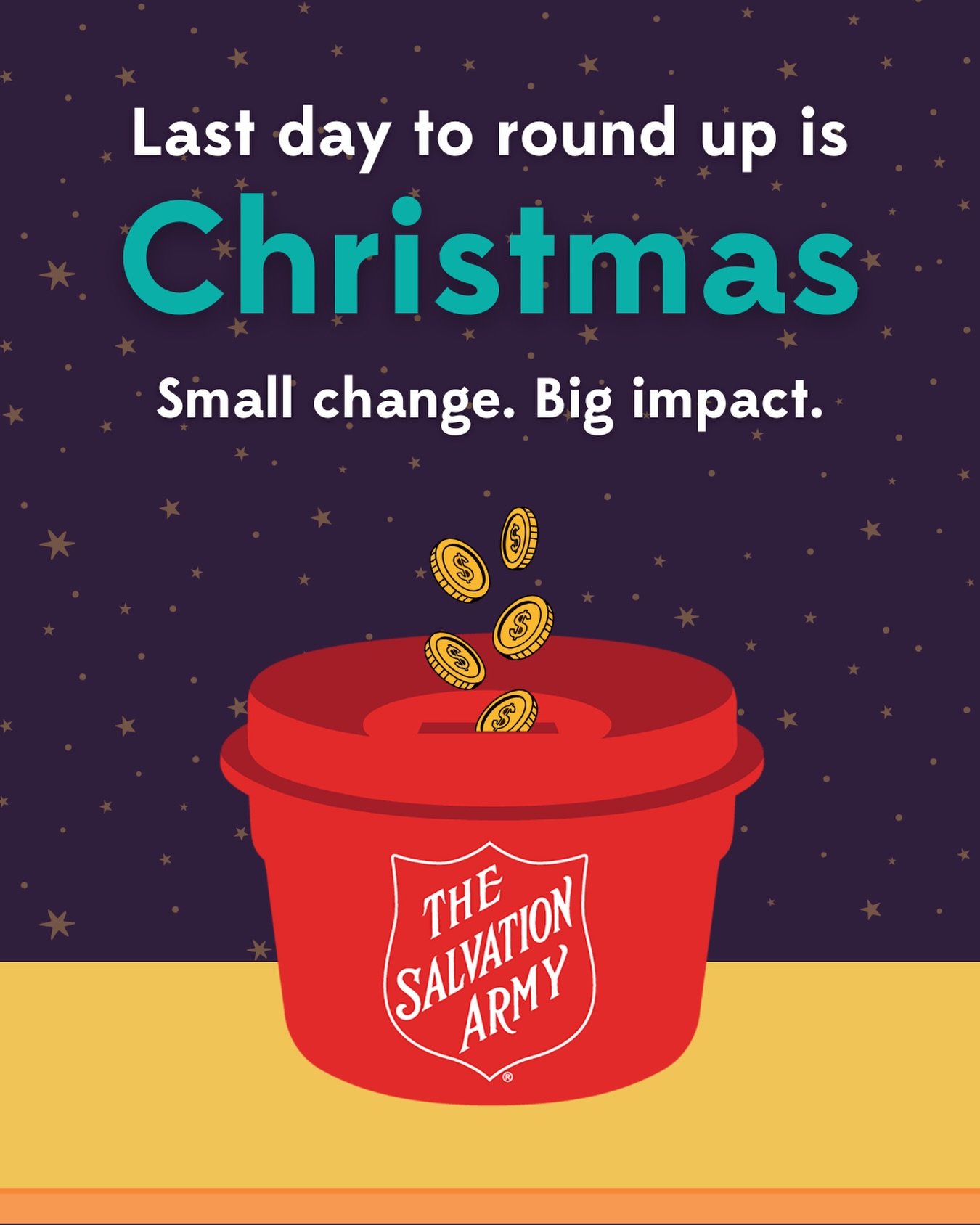 Christmas is the final day of our register round up for the @spokanesalvationarmy !

Our team is proud to support our community and your round up helps make it possible.

Just say yes at checkout today ❤️

#RoundUpForGood #GiveBack #CommunitySupport 