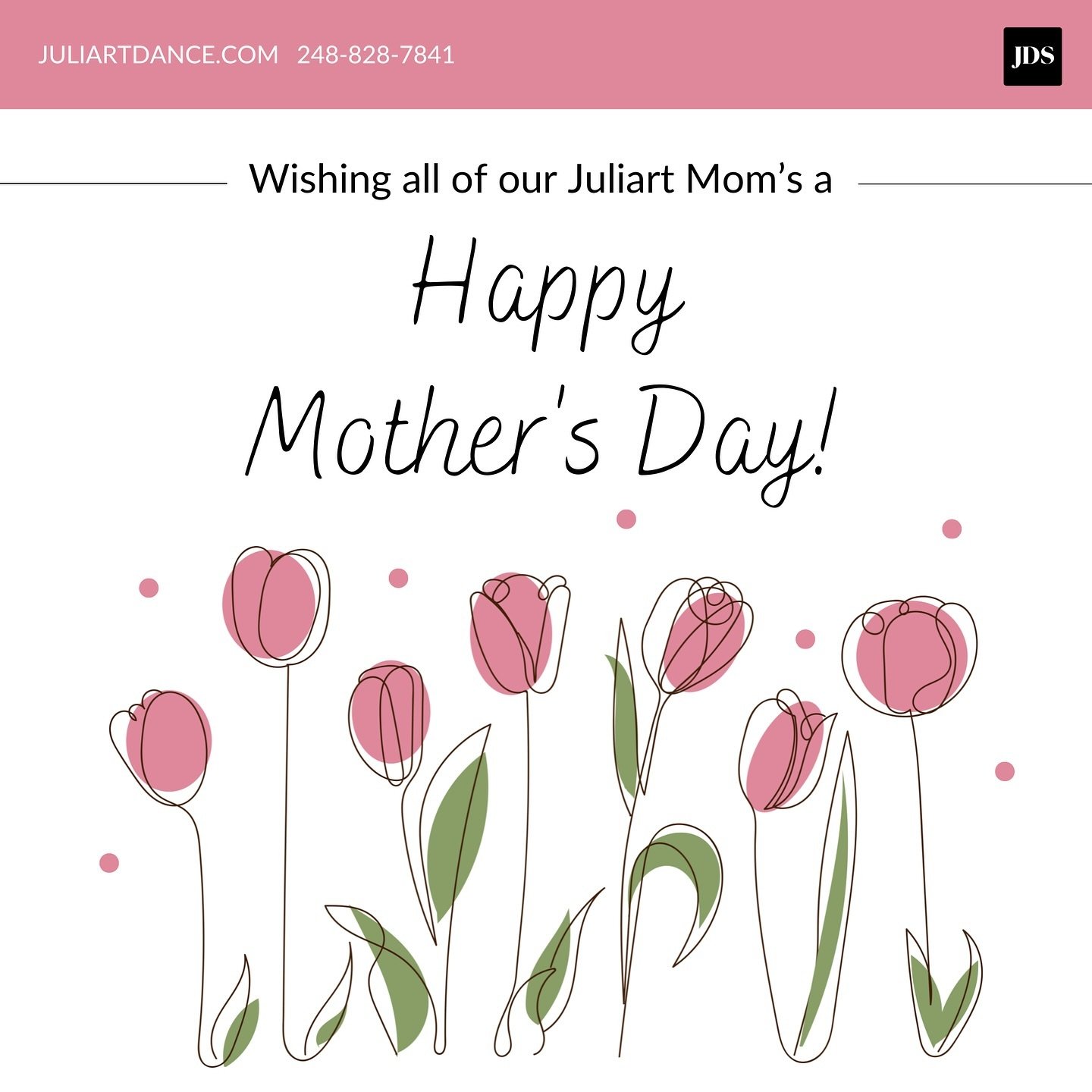 Happy Mother&rsquo;s Day to all of our amazing Juliart Mom&rsquo;s!!! Hope everyone has a wonderful day🌷🤍
&bull;
&bull;
&bull;
#juliartdancestudio #juliartdance #happymothersday #mothersday #juliartmoms #juliartfamily #jds #juliartlove #michigandan