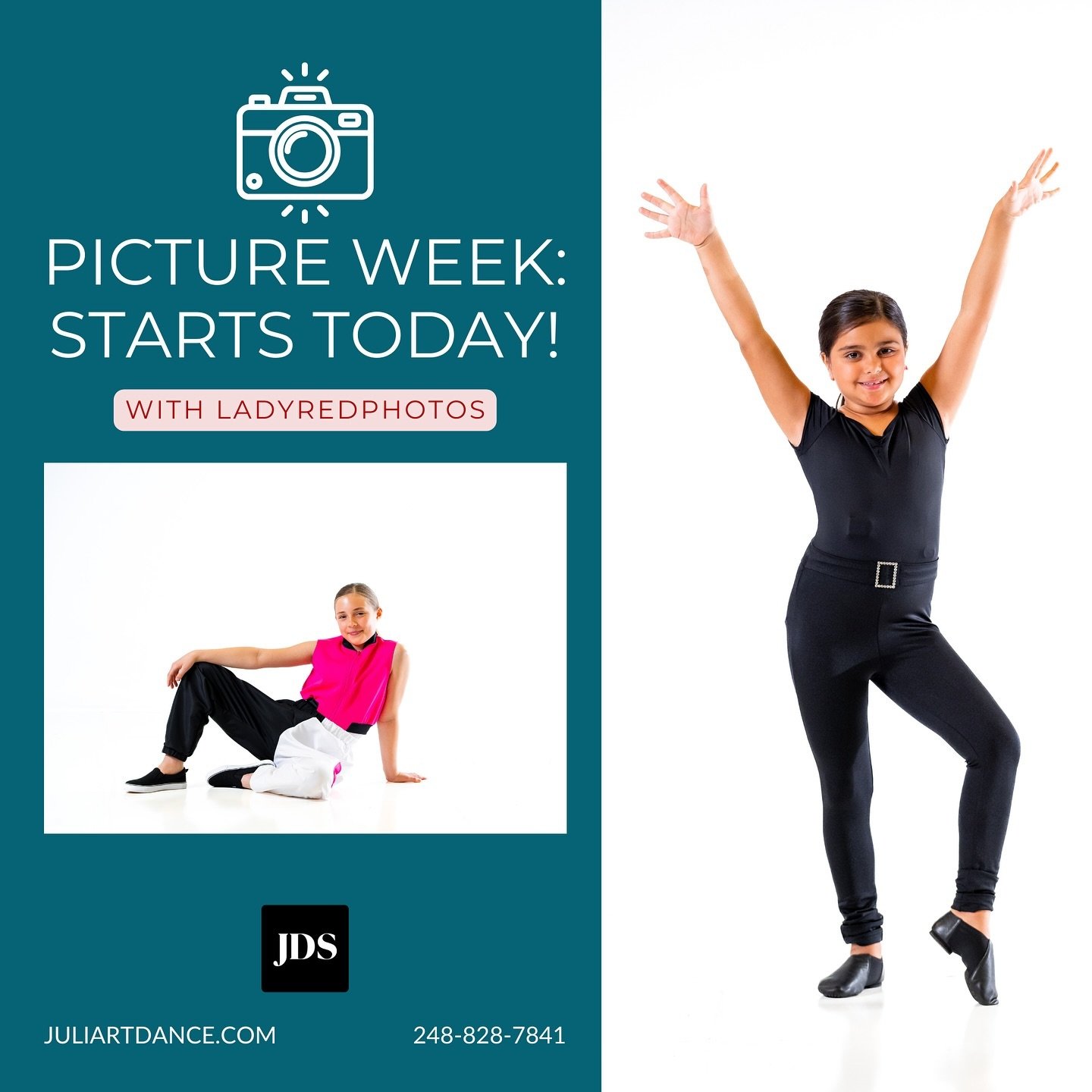 📸Picture Week starts TODAY with @ladyredphotos ! Can&rsquo;t wait to see all of our dancers in their costumes - Recital is just around the corner!! 🩵
&bull;
&bull;
&bull;
#juliartdancestudio #juliartdance #pictureweek #danceclasspictures #danceclas