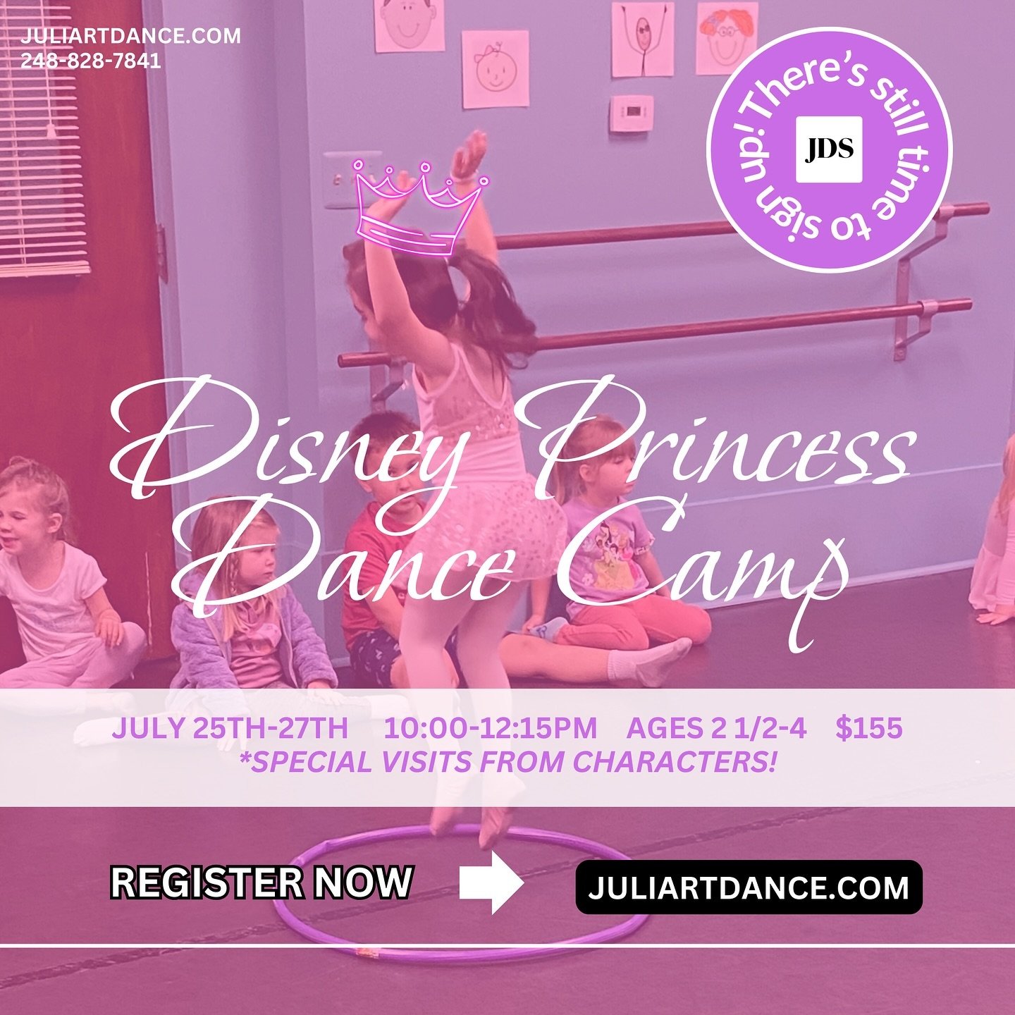 It&rsquo;s not too late to sign up for our Disney Princess Dance Camp! 👸🏼👑✨ It&rsquo;s going to be SO magical &amp; fun! 

REGISTER NOW on juliartdance.com 🩵
&bull;
&bull;
&bull;
#juliartdancestudio #juliartdance #dancecamp #disney #disneyprinces