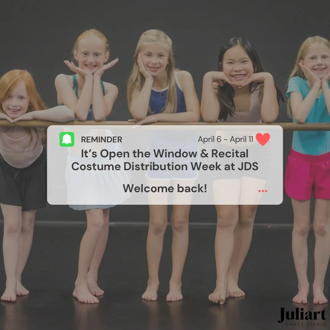 Costumes. Recital dance previews. Happy dancers. 

Open the window and costume distribution week runs April 6 - 11, don&rsquo;t miss it!🪩

#JuliartDanceStudio #RecitalSzn #TroyDanceStudio #Reminder #OpenTheWindowWeek