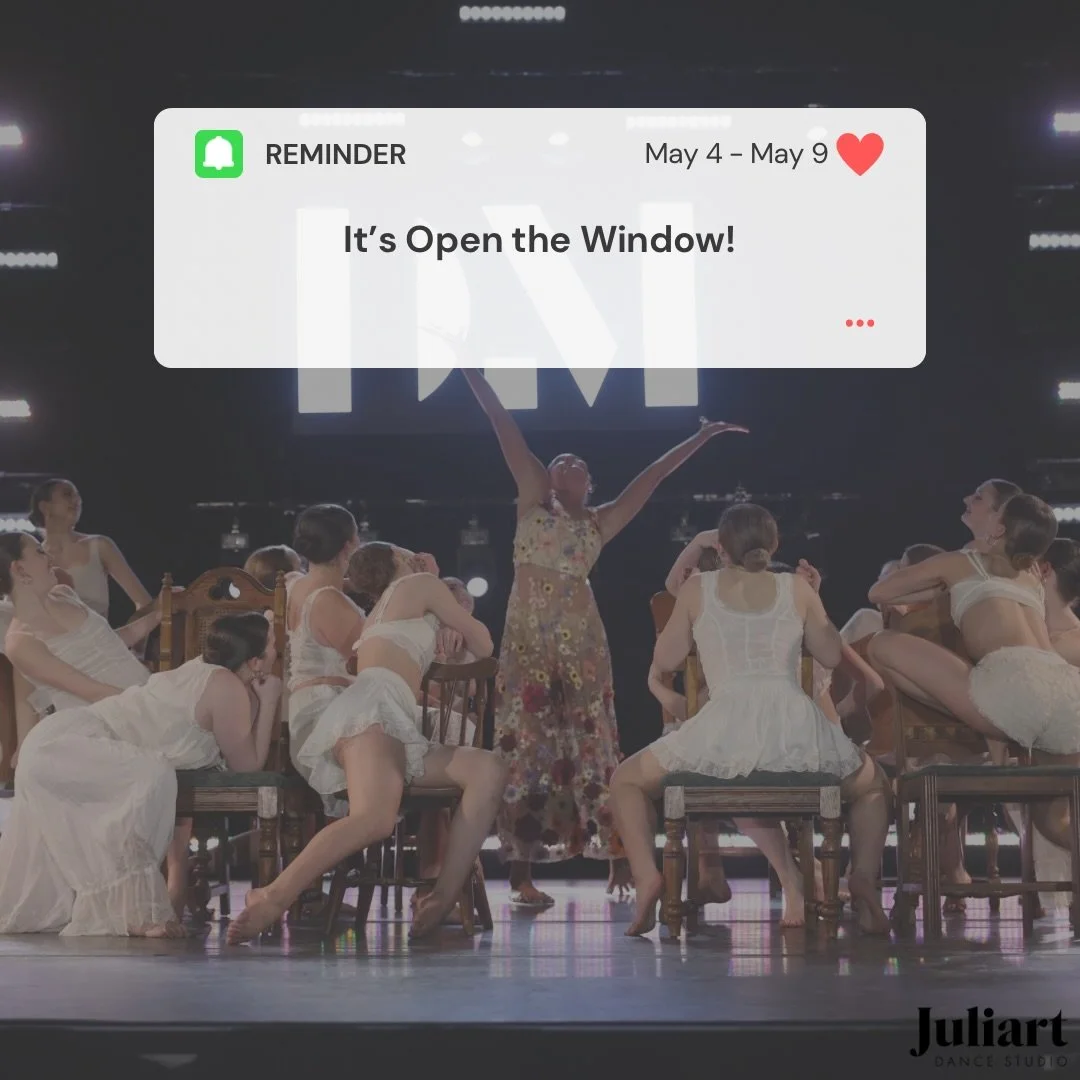 Can you believe we are at the last open the window week of the 2025-2026 season?! 

See you at the studio 🪩

#JuliartDanceStudio #RecitalSZN #TroyDanceStudio #OpenTheWindowWeek #Reminder