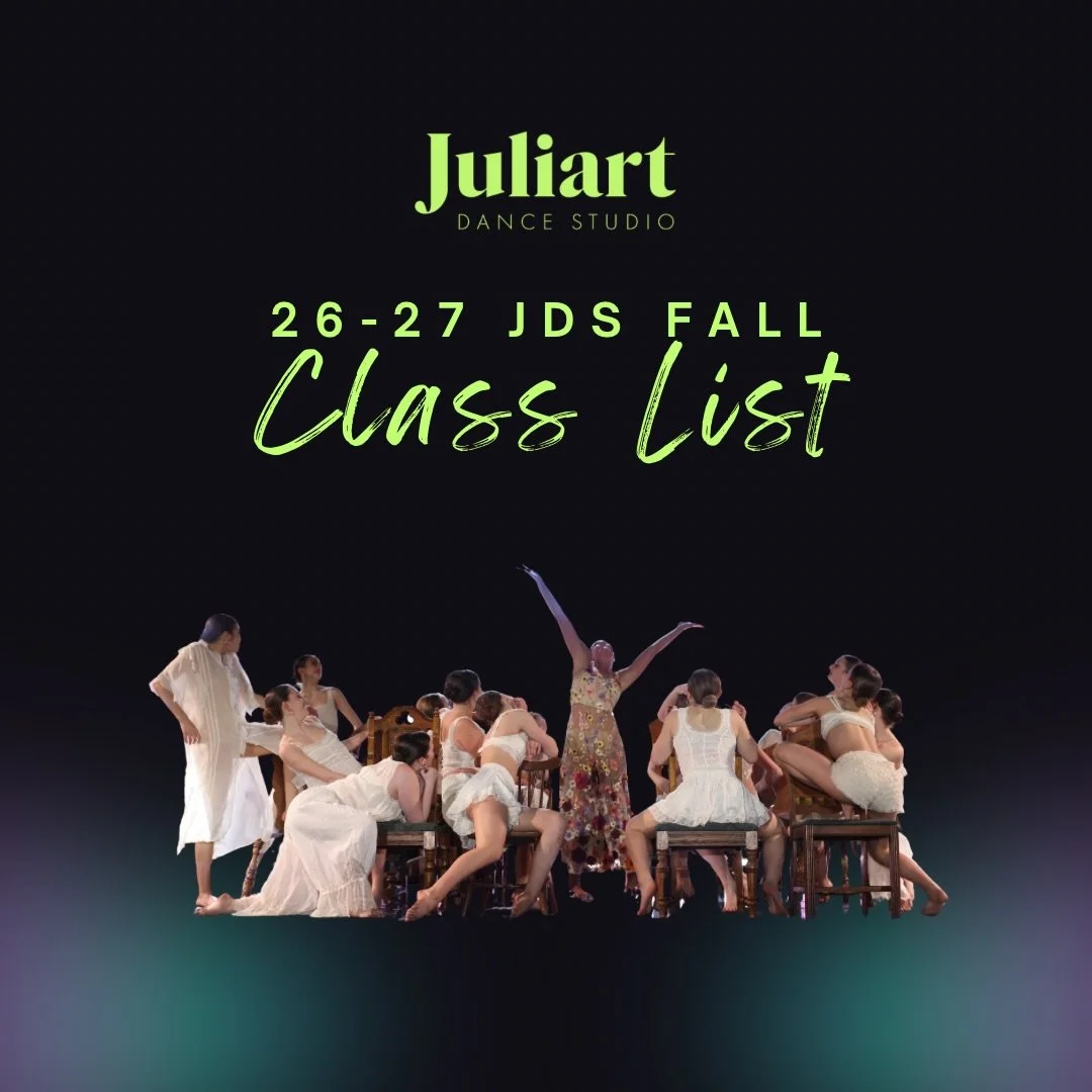 🚨 Registration is OPEN! 🚨

Fall Recreational Classes are here, swipe to see our full class list for the season! 

From our youngest dancers to our most experienced, there&rsquo;s a class for every dancer at Juliart. Spots go quickly, so don&rsquo;t