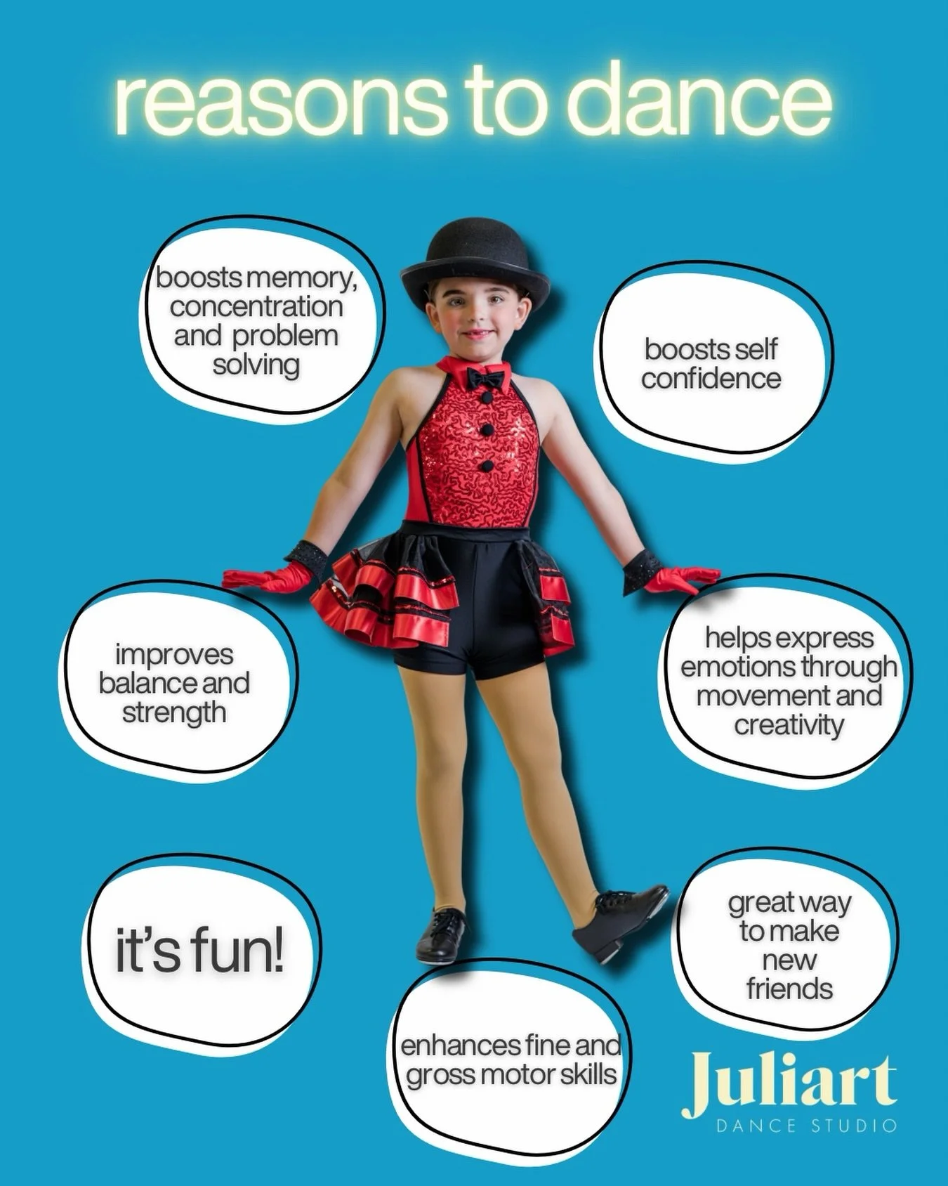 So many reasons to dance! 🪩 

From boosting confidence and creativity to building balance, strength, and motor skills, dance gives your little one so much more than just steps. It&rsquo;s never too early to start! Our recreational classes are the pe