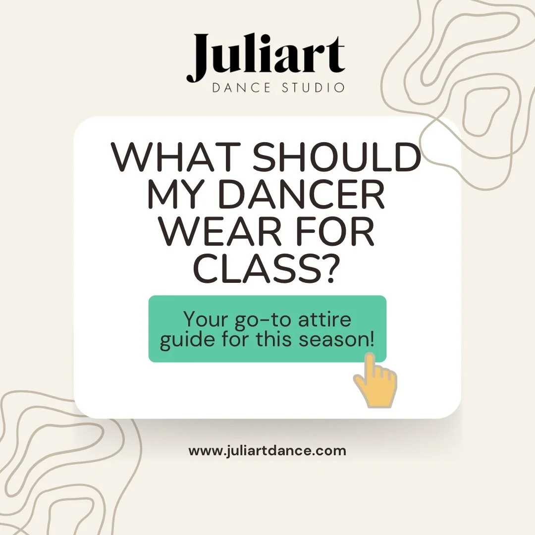 With classes starting this week (yay!), here&rsquo;s what to wear!📋

Swipe through for a full breakdown of proper dance attire by class &mdash; leotards, shoes, and hair requirements all in one place. 

Having your dancer dressed and ready helps the