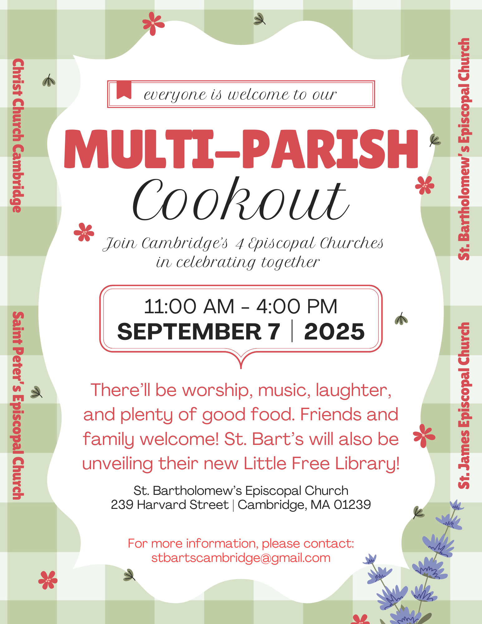 Multi-Parish Cookout + Little Free Library Unveiling