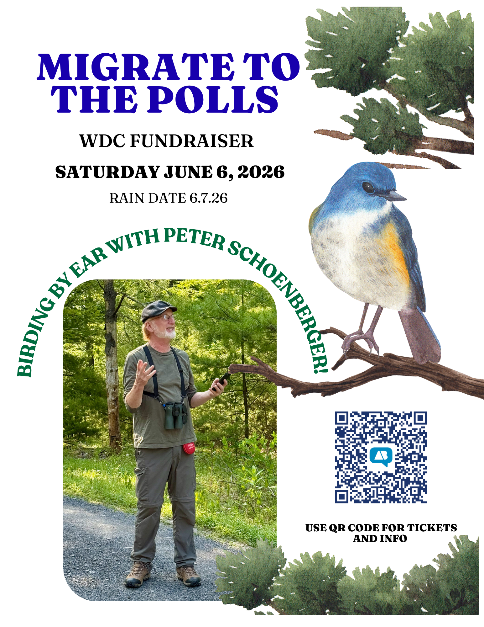 MIGRATE TO THE POLLS Birding Fundraiser June 6th (Rain Date June 7)