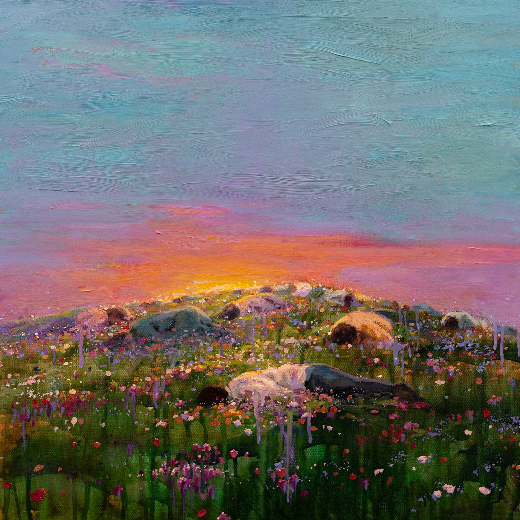 “Out of Office”, 20”x20”, Oil and Acrylic on Linen, 2026
