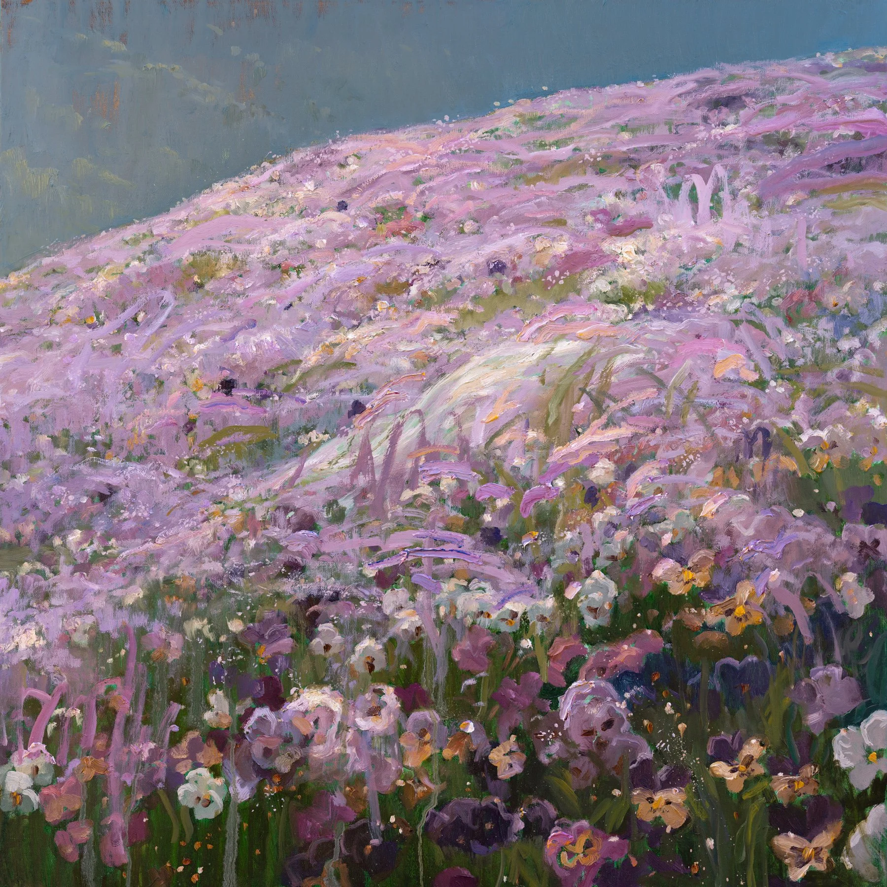 Violet Hill, 24"x24", Oil and Acrylic on Linen, 2026