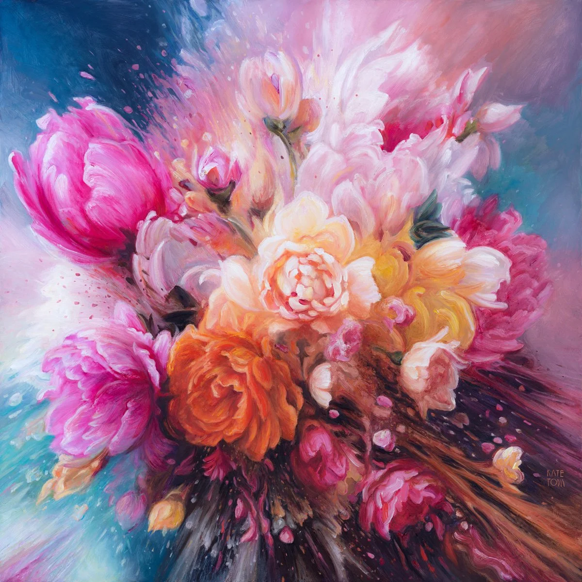 Roses, 24x24, oil and acrylic on wood, by Kate Tova, 2025.jpg