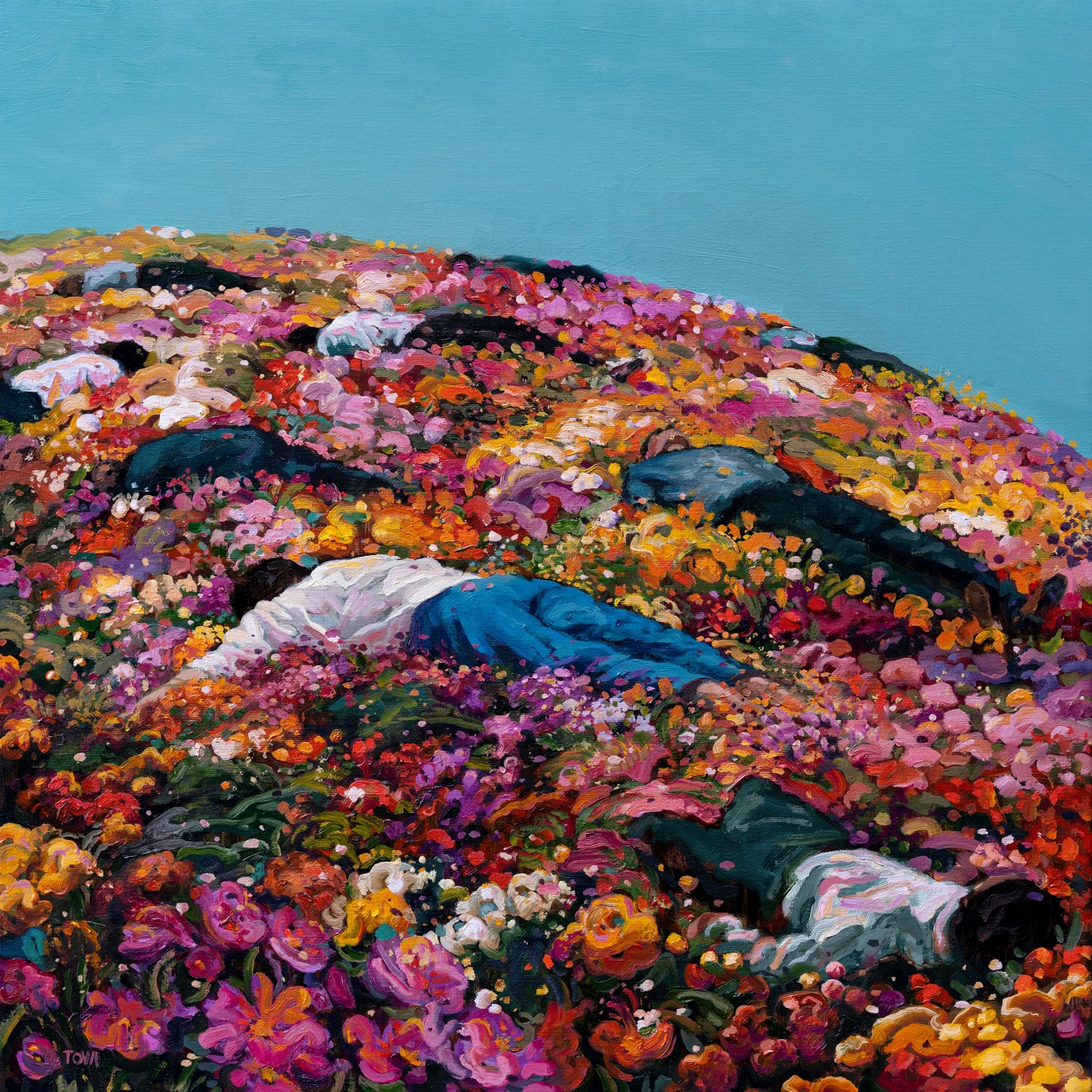 “Collective Fatigue”, 20”x20”, Oil on Linen, 2026
