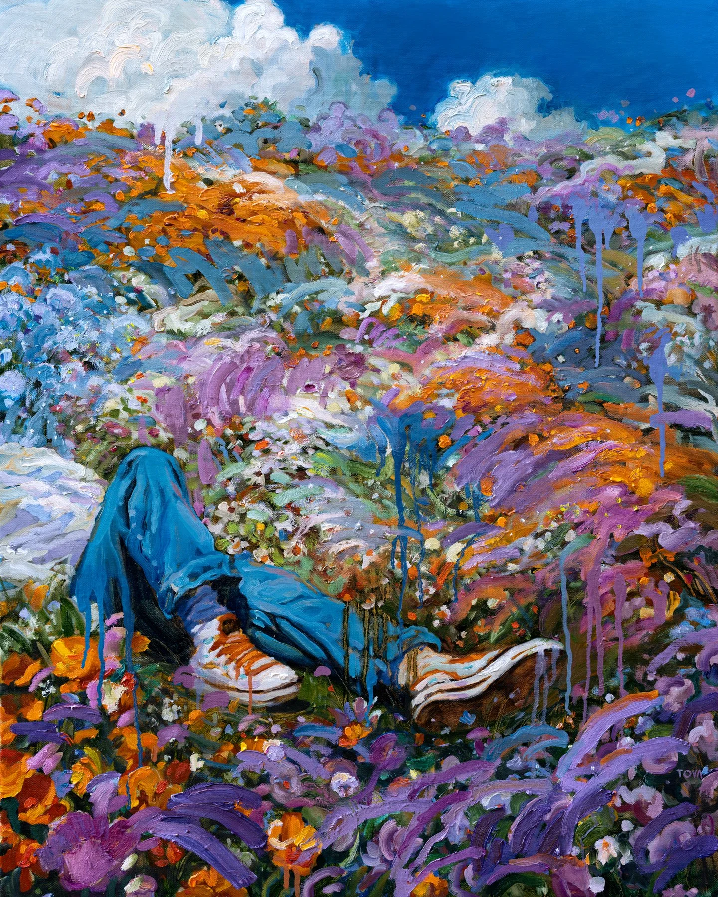 “Work / Break II”, 24”x30”, Oil and Acrylic on Linen, 2026
