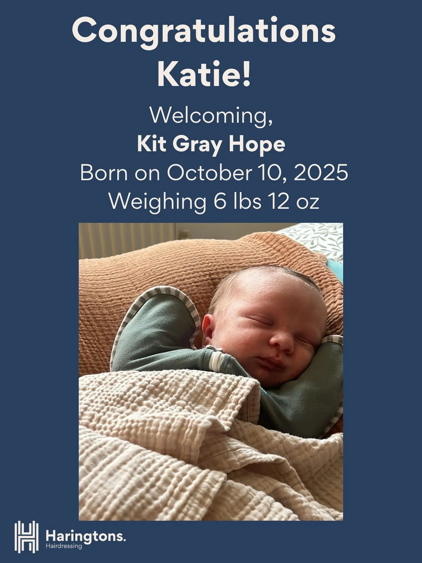A massive congratulations to Katie on the birth of her baby boy Kit💙🩵

Sending all our love from Haringtons Marlow 💙