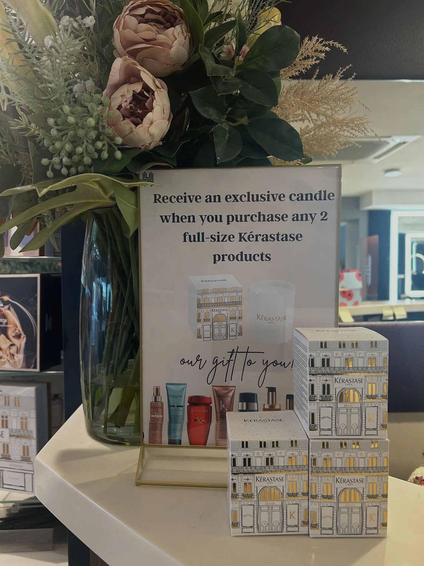 🌟Exclusive offer🌟

Buy 2 Kerastase products and receive a complimentary Kerastase candle. @kerastase_official 

Come and get the offer whilst stocks last**
