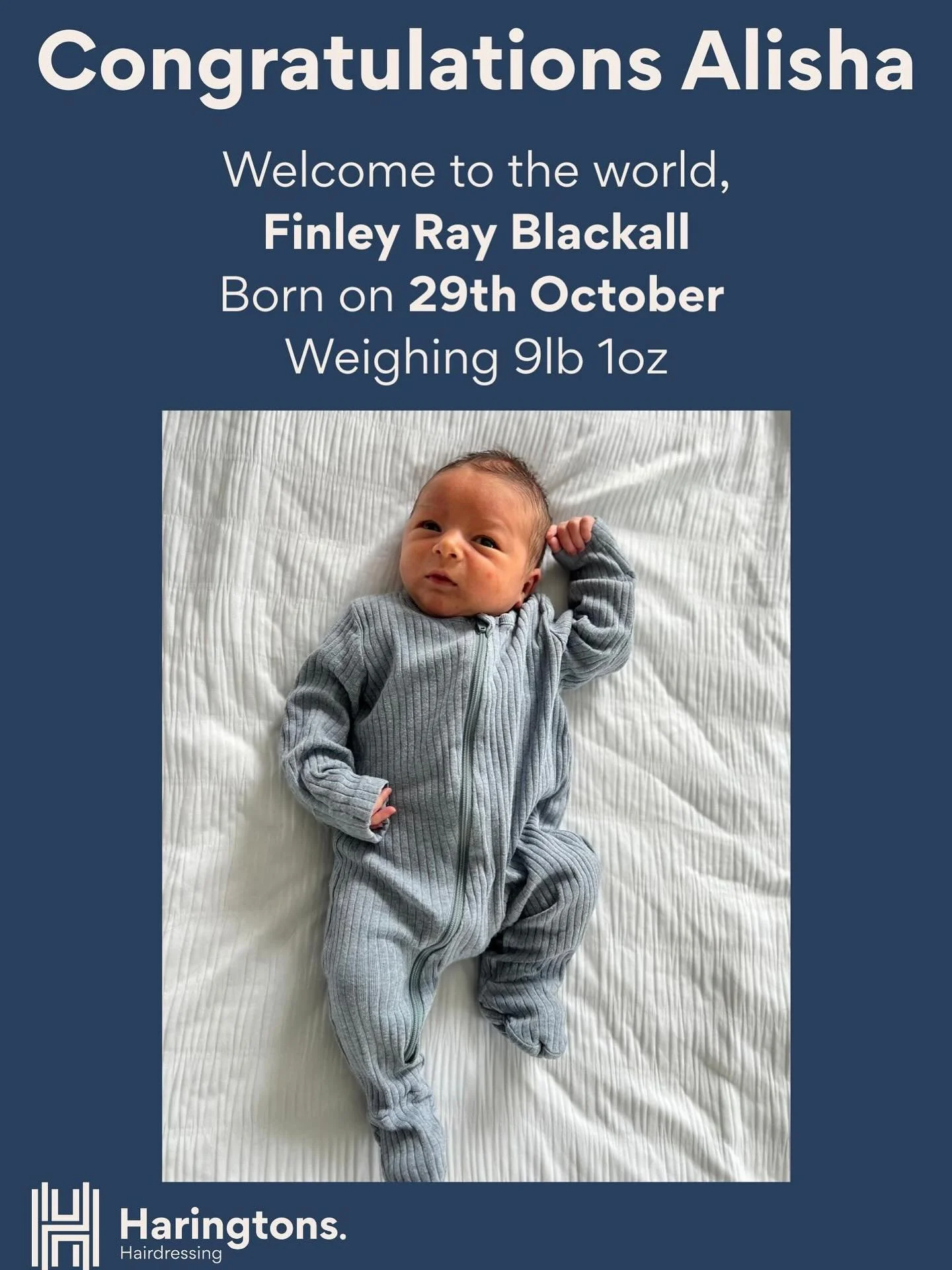 A massive congratulations to Alisha on the birth of her baby boy Finley💙🩵

Sending all our love from Haringtons Marlow💙
