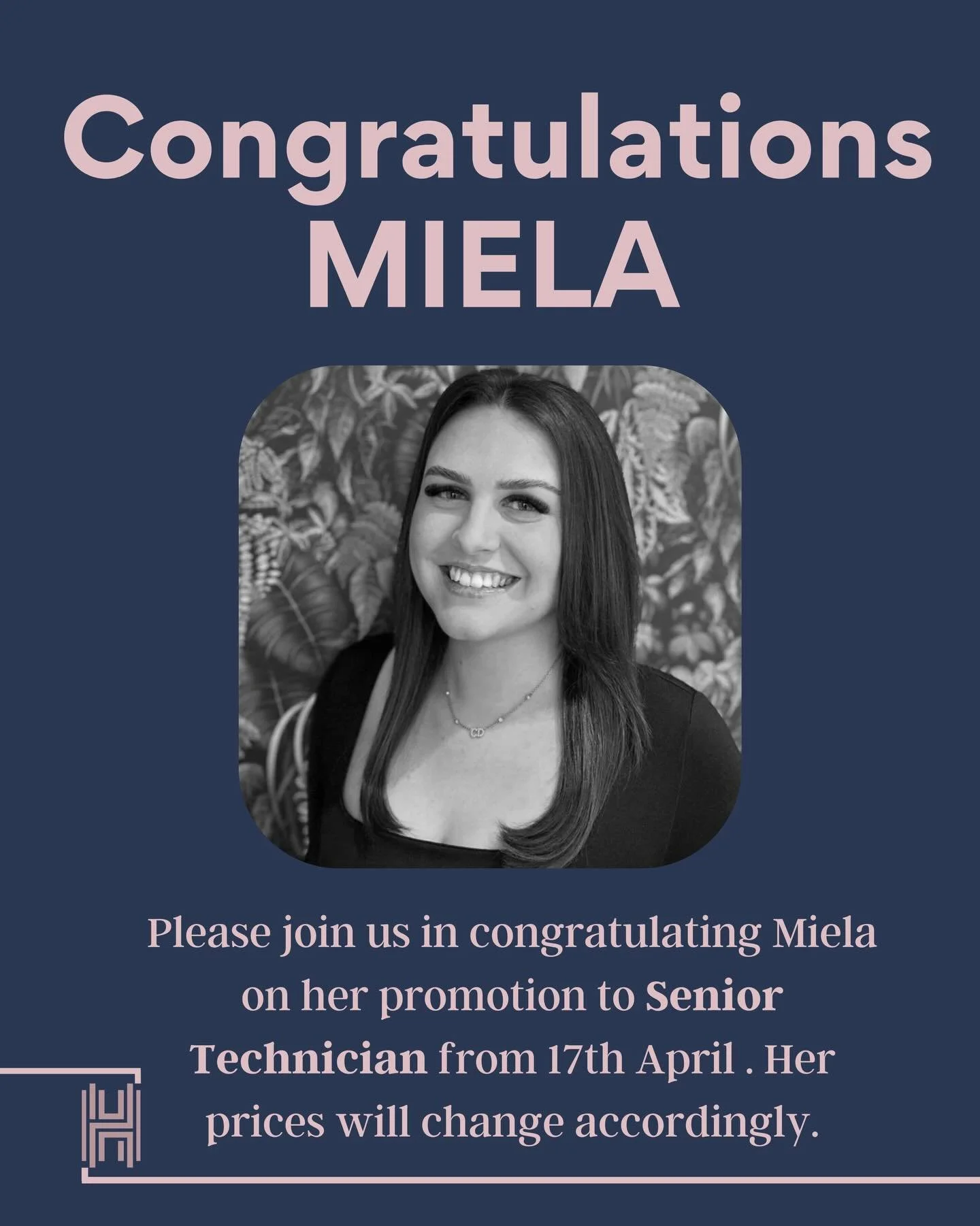 We would like to congratulate Miela on her promotion to senior Technician❤️

Well done Miela❤️

#congratulaions #promotion #haringtonsmarlow #haringtonshairsalon