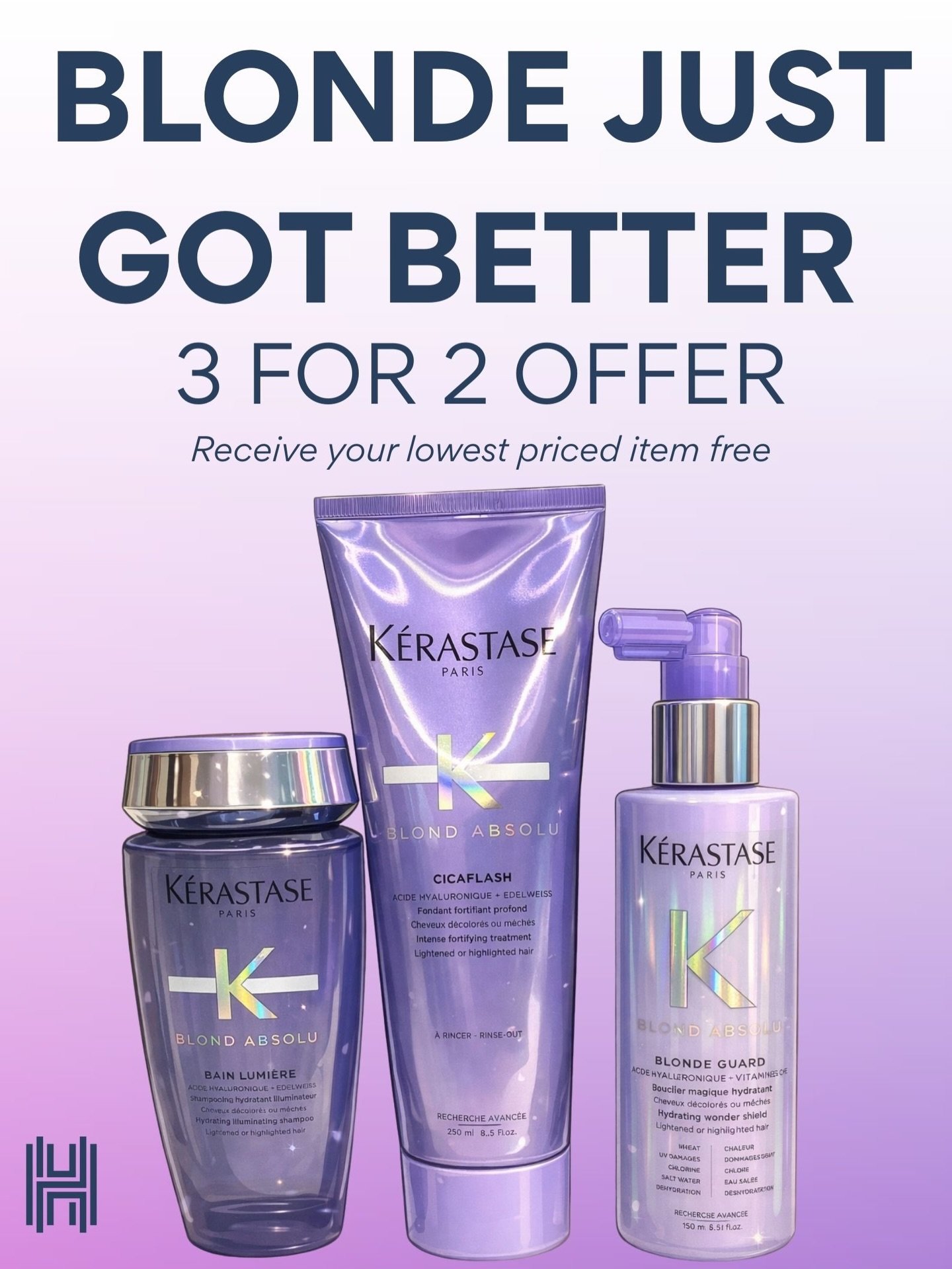 Your blonde deserves strength, shine, and protection &ndash; and now it&rsquo;s the perfect time to upgrade your routine with K&eacute;rastase Blond Absolu.

💜 3 FOR 2 OFFER
Buy any 3 products and receive your lowest priced item FREE.

The Blond Abs