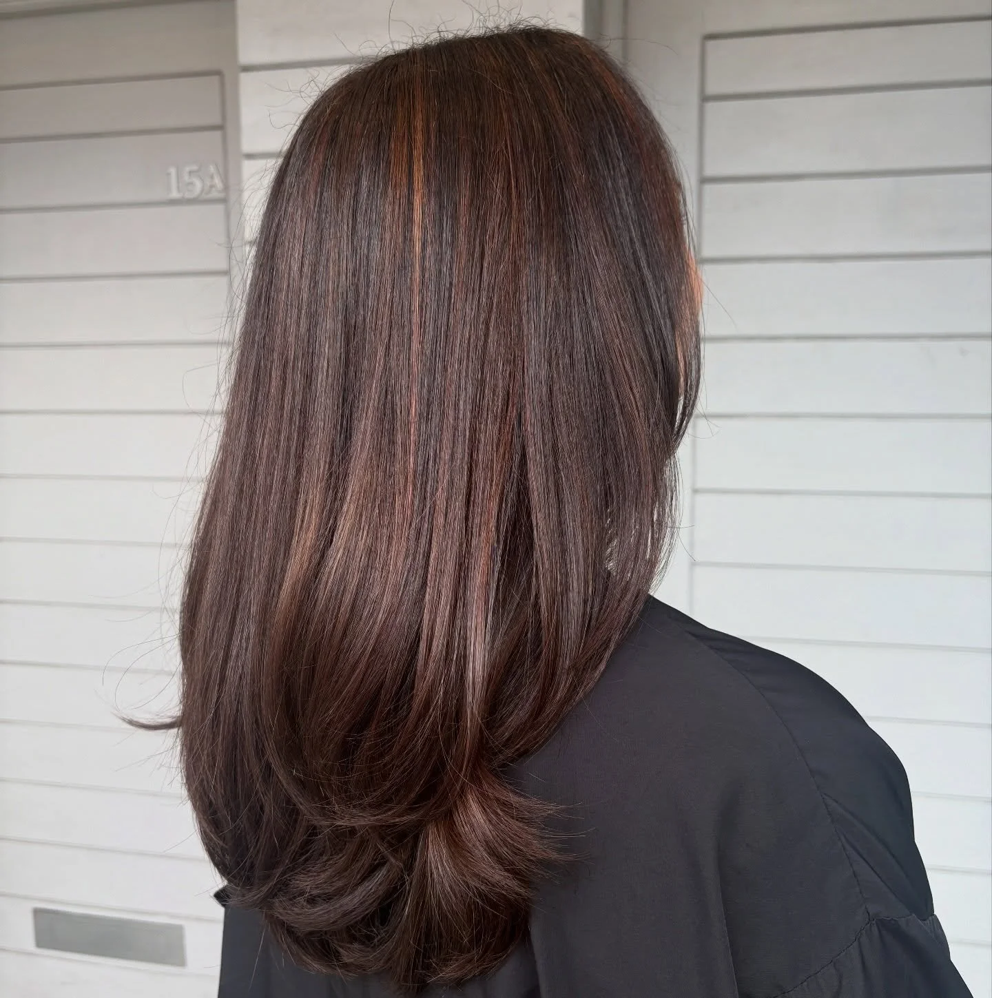 Rich, glossy tones created with Shades EQ in Brandy 🤎✨
Hair colour &amp; style by Georgia @back.2.your.roots 

#redken #ShadesEQ #HairColour #BrunetteGoals #hairinspo