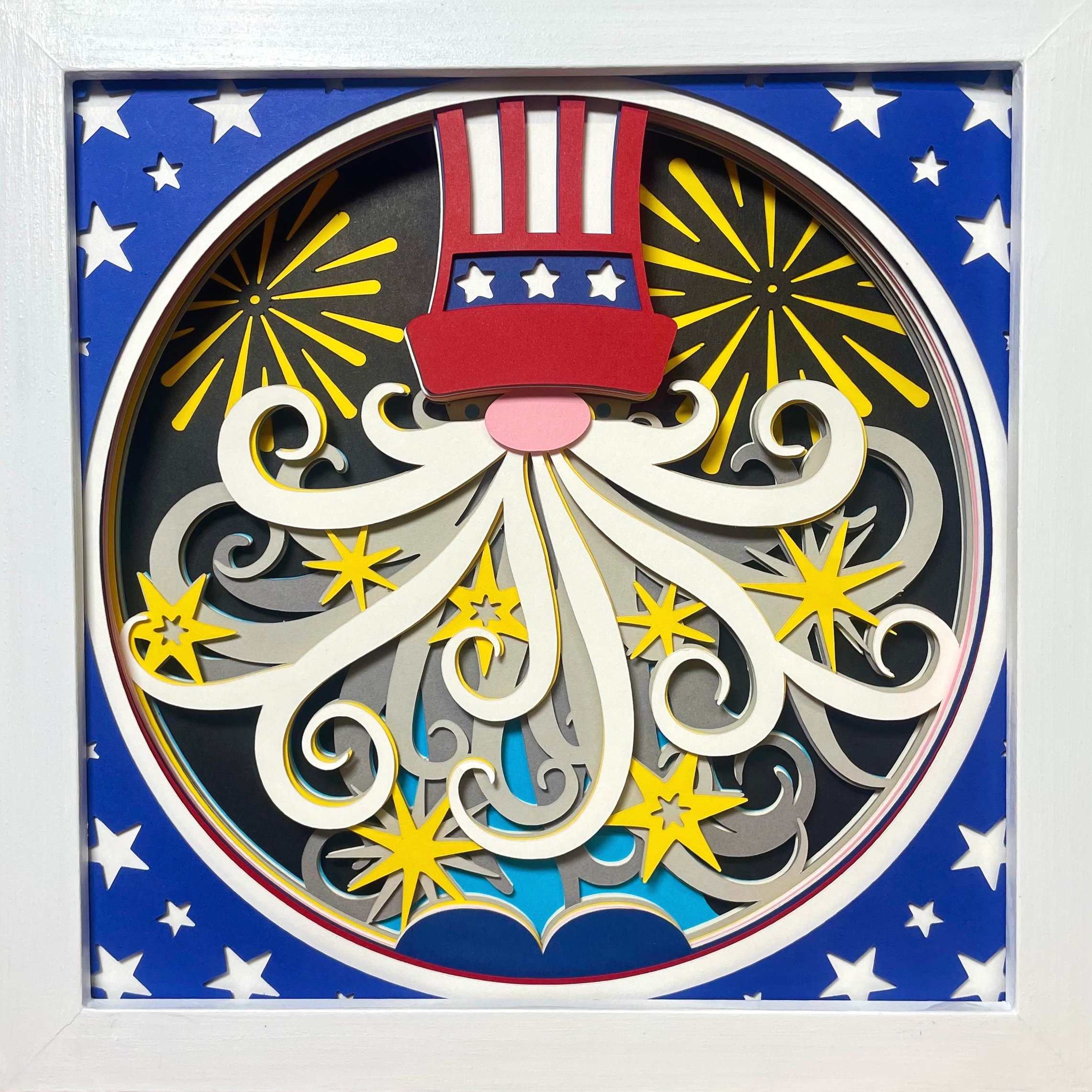 Uncle Sam Gnome with Fireworks
