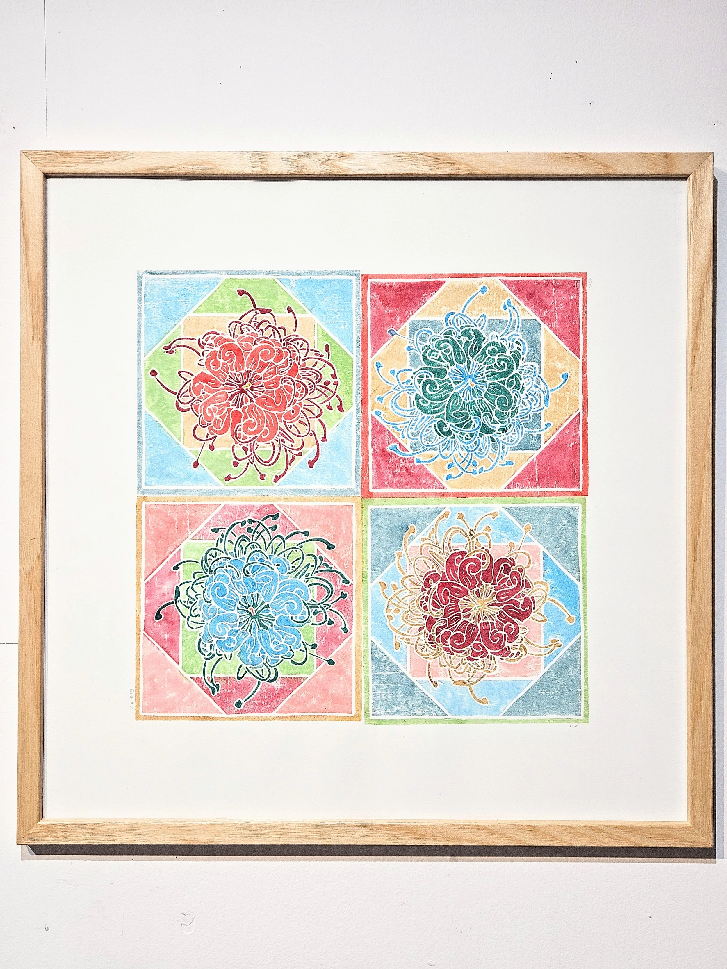 Summer Quilt in frame on wall.jpg
