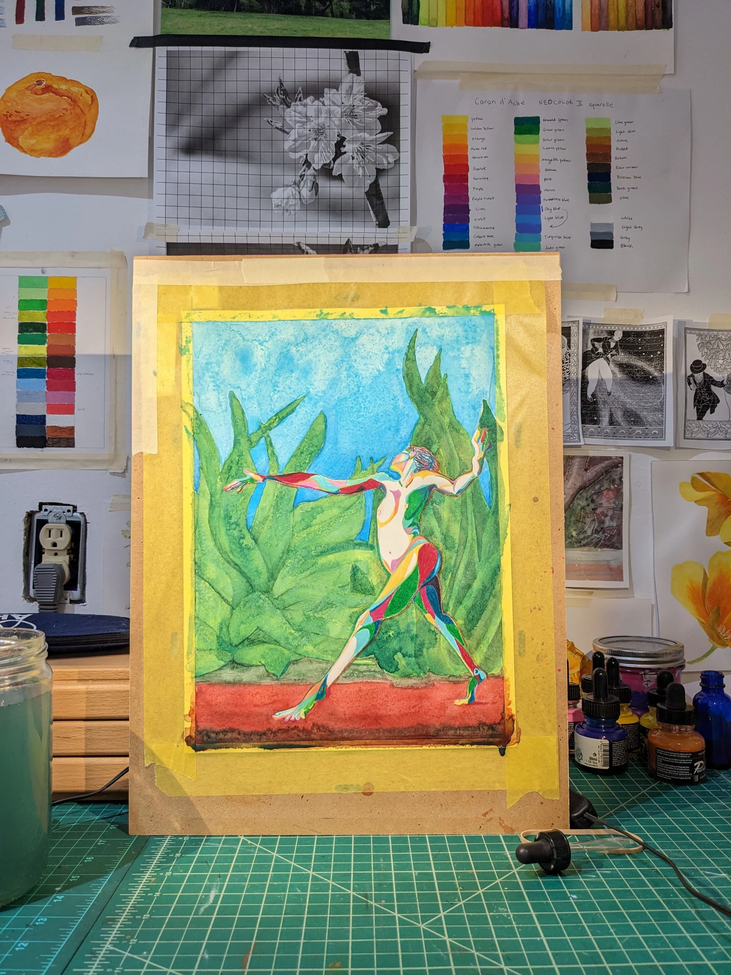 expressive figure mixed media artwork by Alexis Macnab