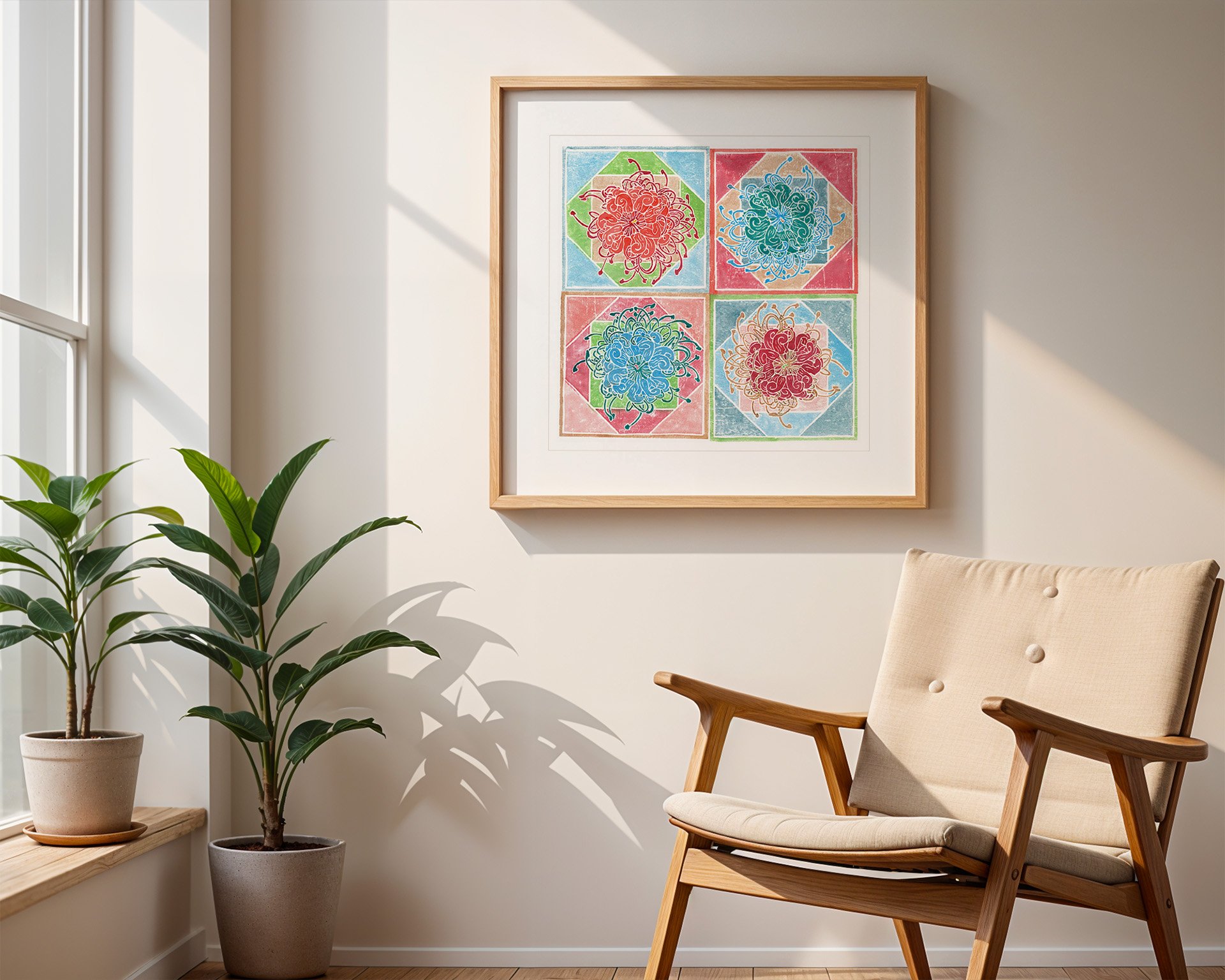Summer Quilt mockup white wall window mcm chair.jpg