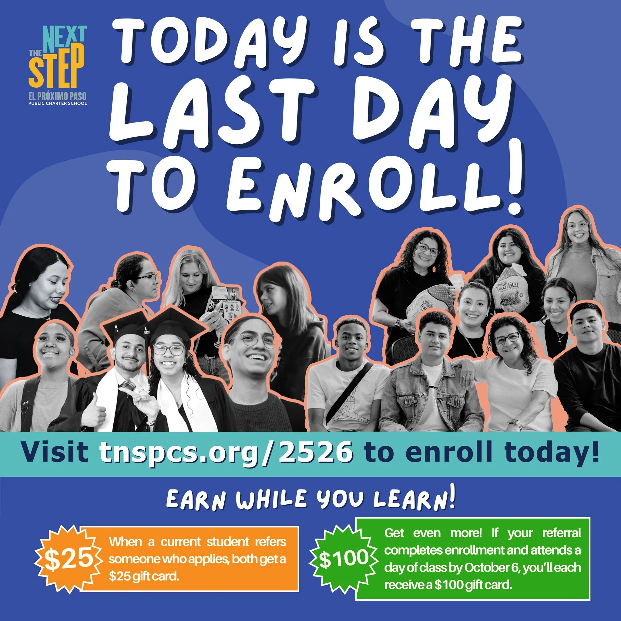 🚨 Today is the LAST day to enroll! 🎓

Don&rsquo;t miss your opportunity to join our community and continue your education!

👉 Visit tnspcs.org/2526 to enroll today!

------

🚨 &iexcl;Hoy es el &Uacute;LTIMO d&iacute;a para inscribirte! 🎓

&iexcl