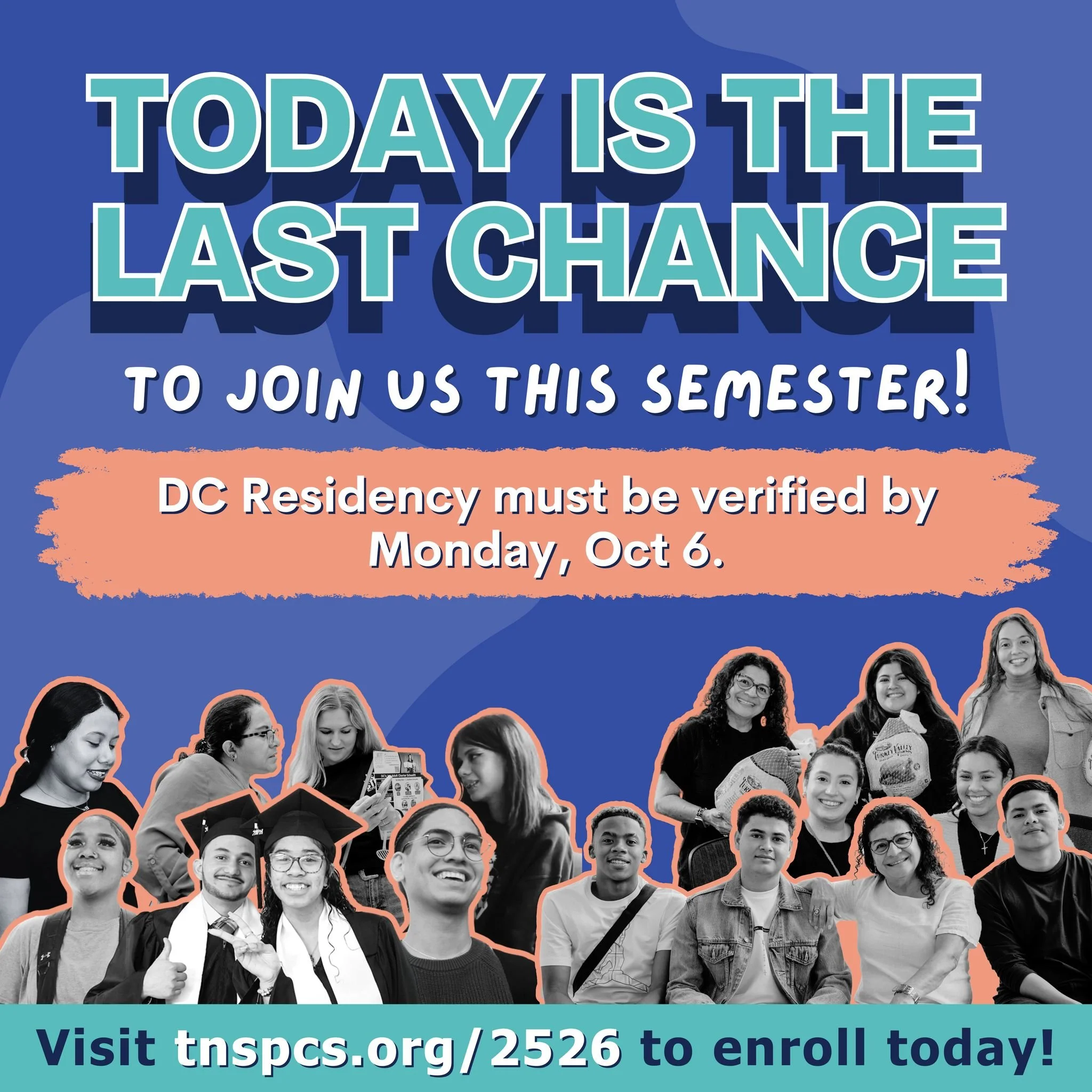 📢 TODAY is the LAST CHANCE to join us this semester!

✅ Apply by TODAY
✅ Verify your DC Residency by Mon, Oct 6

Don&rsquo;t miss your chance!

👉 Visit tnspcs.org/2526 to enroll today!

------

📢 &iexcl;HOY es tu &Uacute;LTIMA OPORTUNIDAD para uni