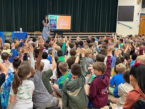 Had a wonderful author visit at Beverly Woods Elementary School as part of their Arts and Culture week yesterday! I got to present to the entire school- over 600 kids in two sessions and the energy was amazing! Kids were so engaged, asked insightful 